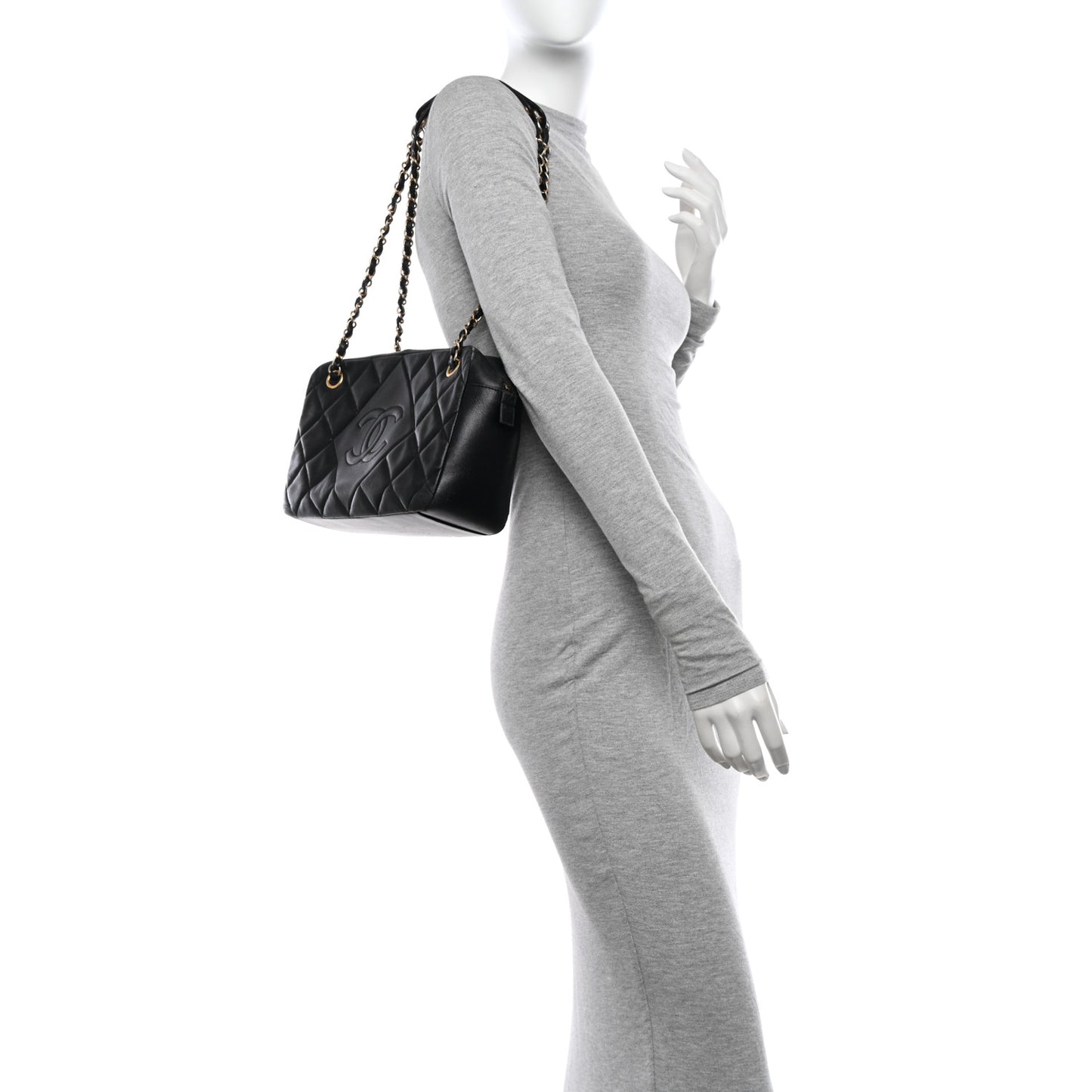 Calfskin Quilted Small Ballerine Camera Case Black