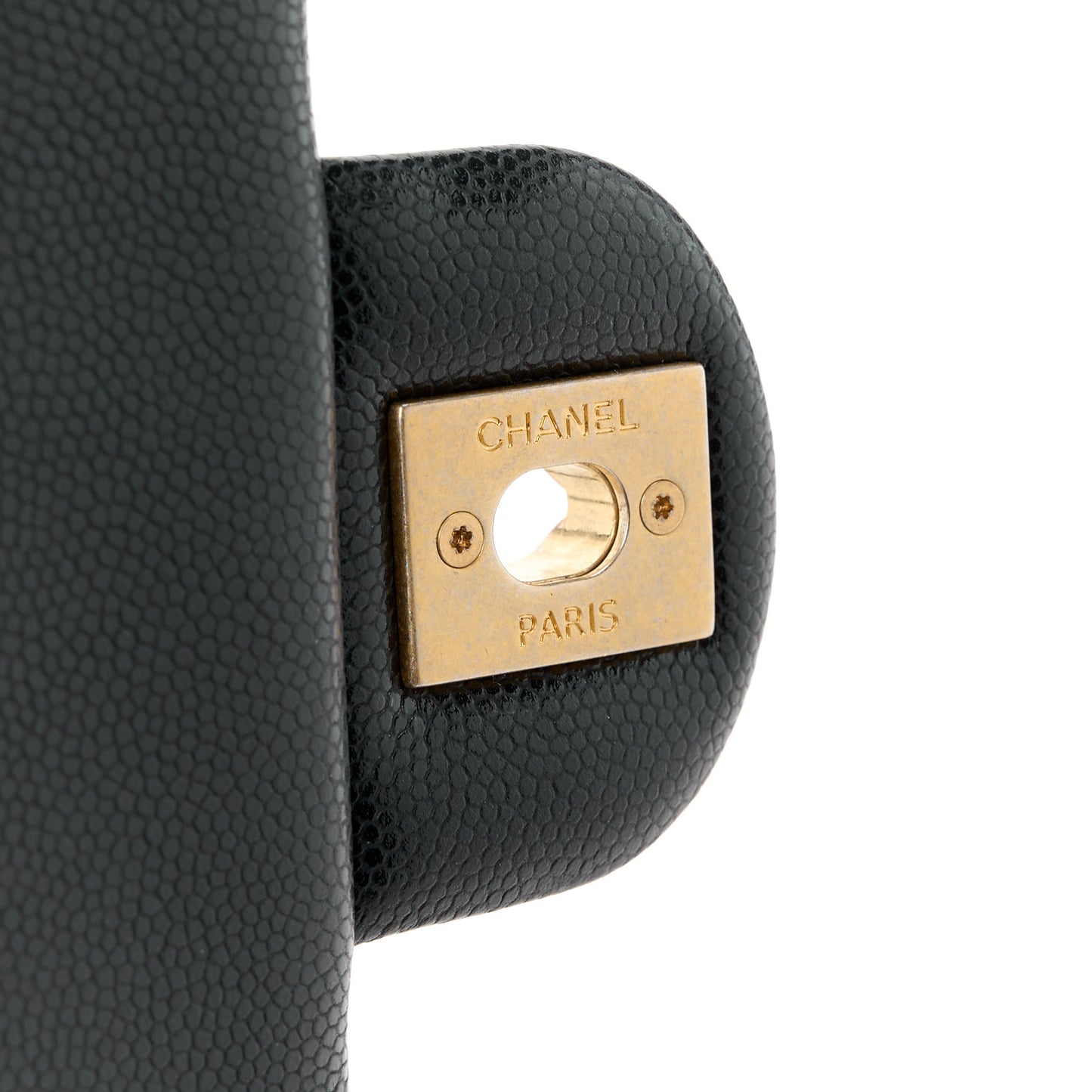 Caviar Quilted Mini Twist Your Buttons Flap Black