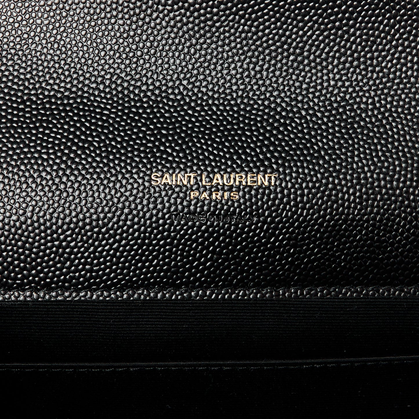 Grain De Poudre Matelasse Chevron Monogram Envelope Clutch Black