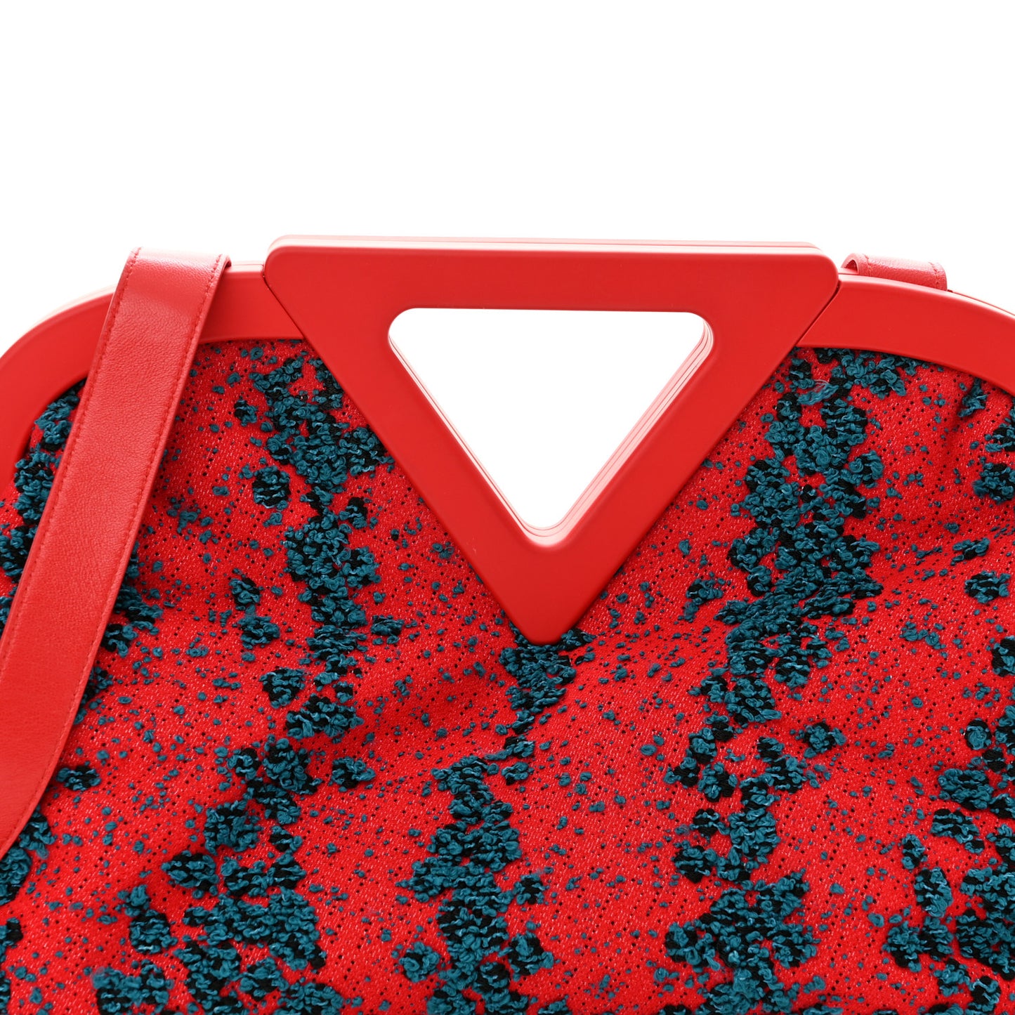 Textured Fabric Medium The Point Triangle Bag Red