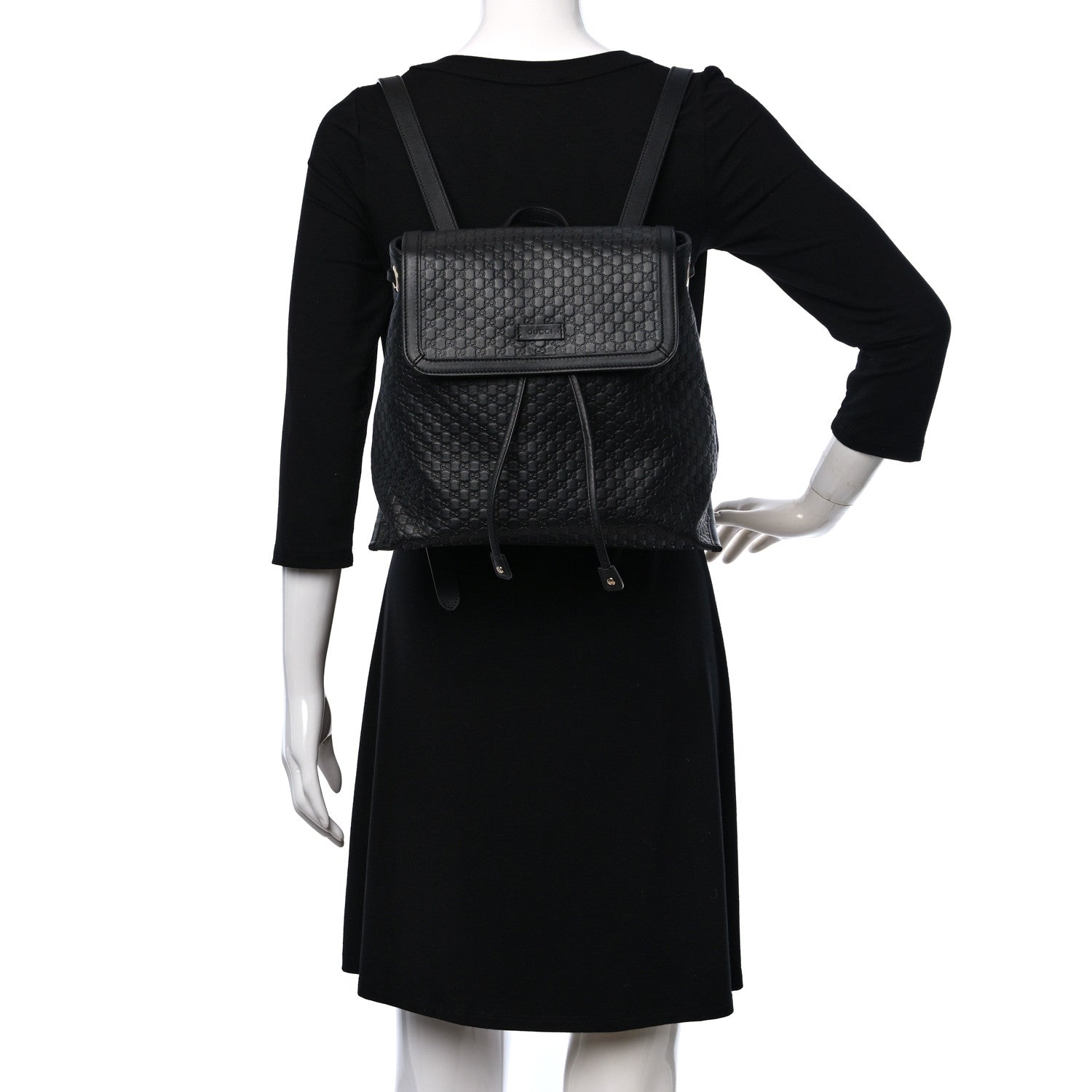 Gucci Microguccissima Drawstring Backpack Black 2 of 9
