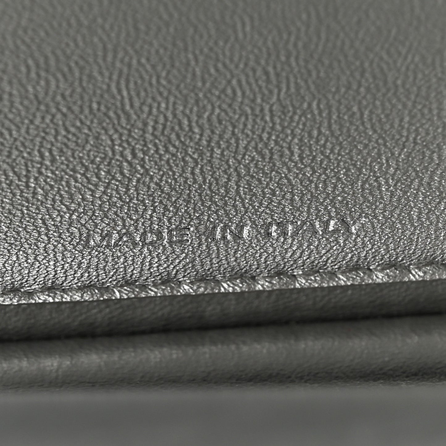 Crystal Vitello Laminato FF Petite Peekaboo I SEE U Satchel Crystal Argento