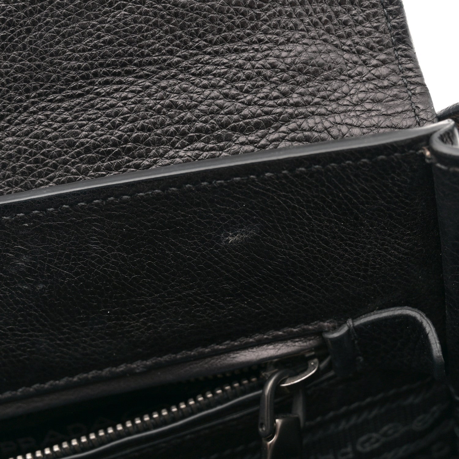 Prada Glace Calfskin Sound Tote Bag Pomice Black 10 of 13