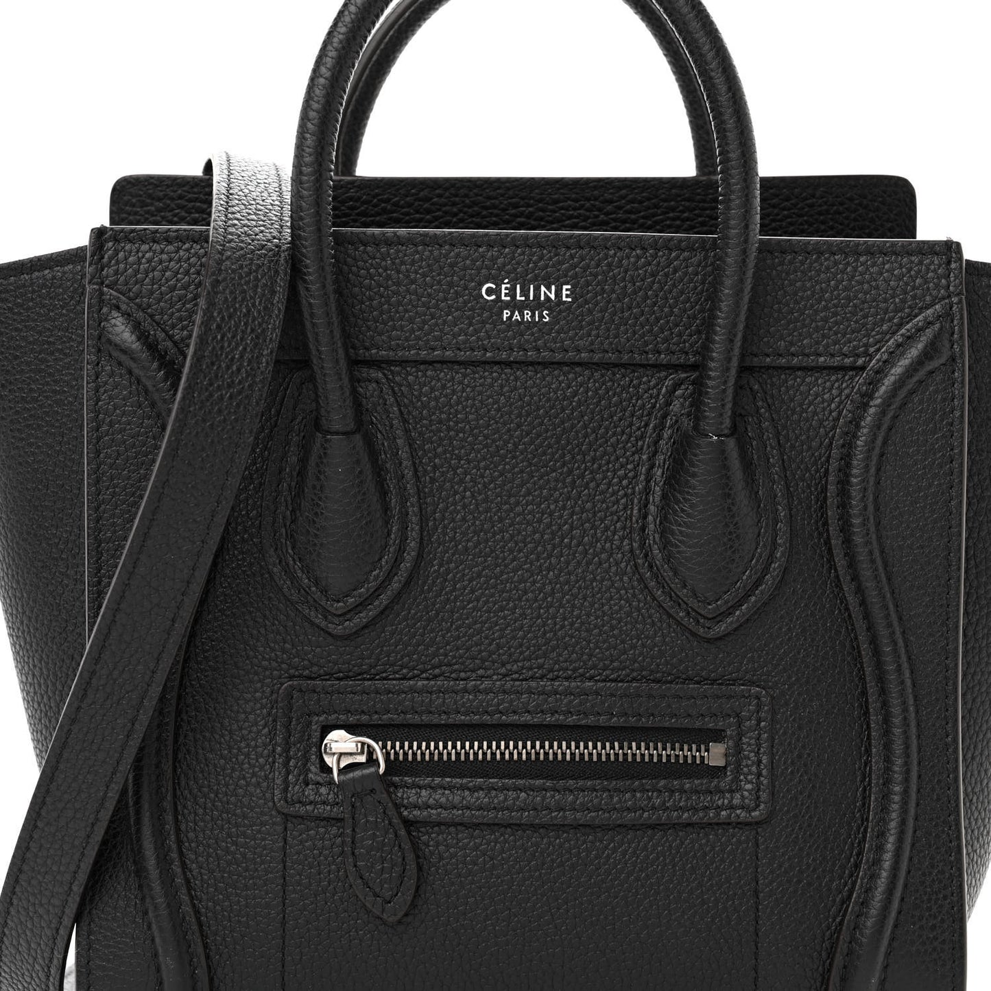 Drummed Calfskin Nano Luggage Black