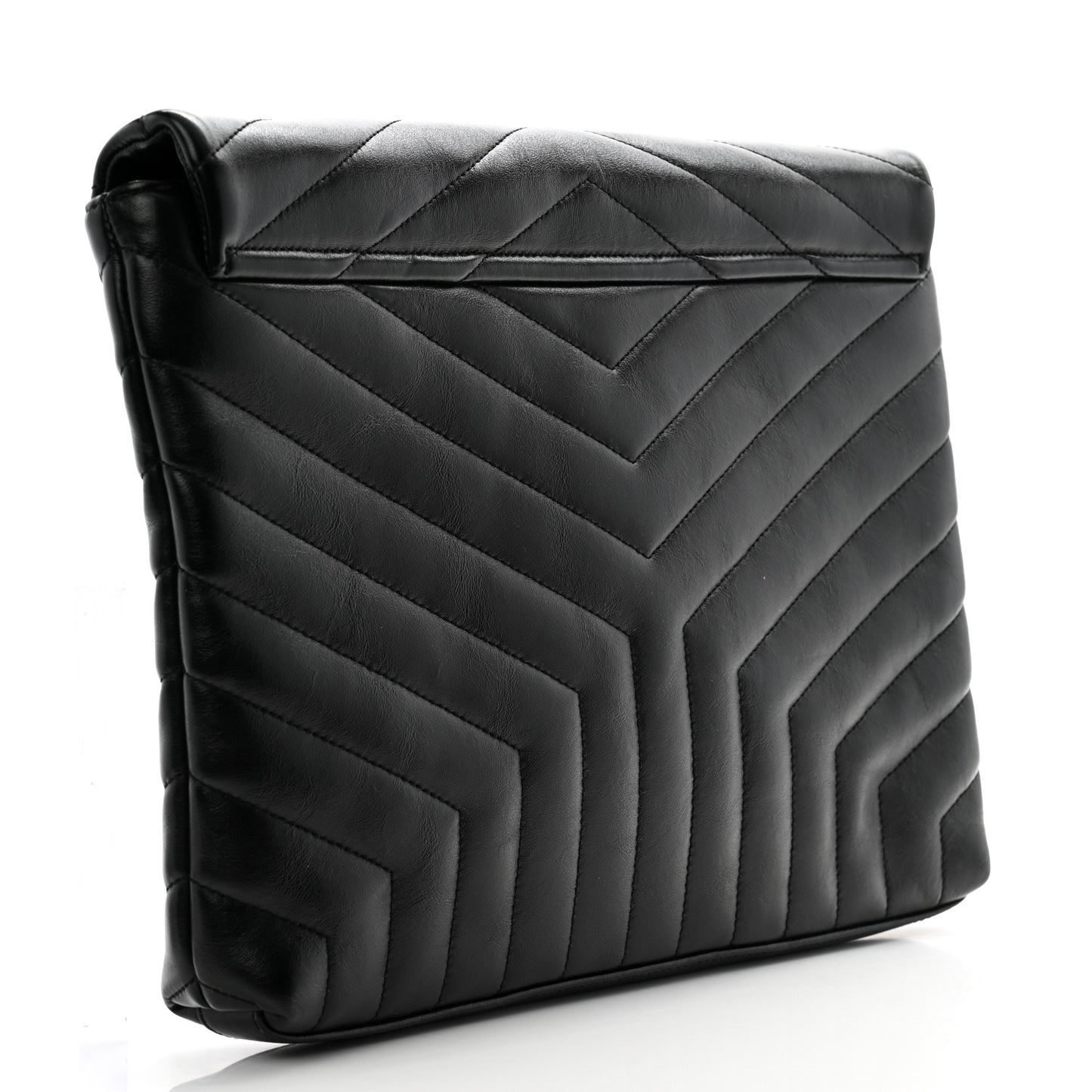 Calfskin Y Quilted Monogram Loulou Document Holder Black