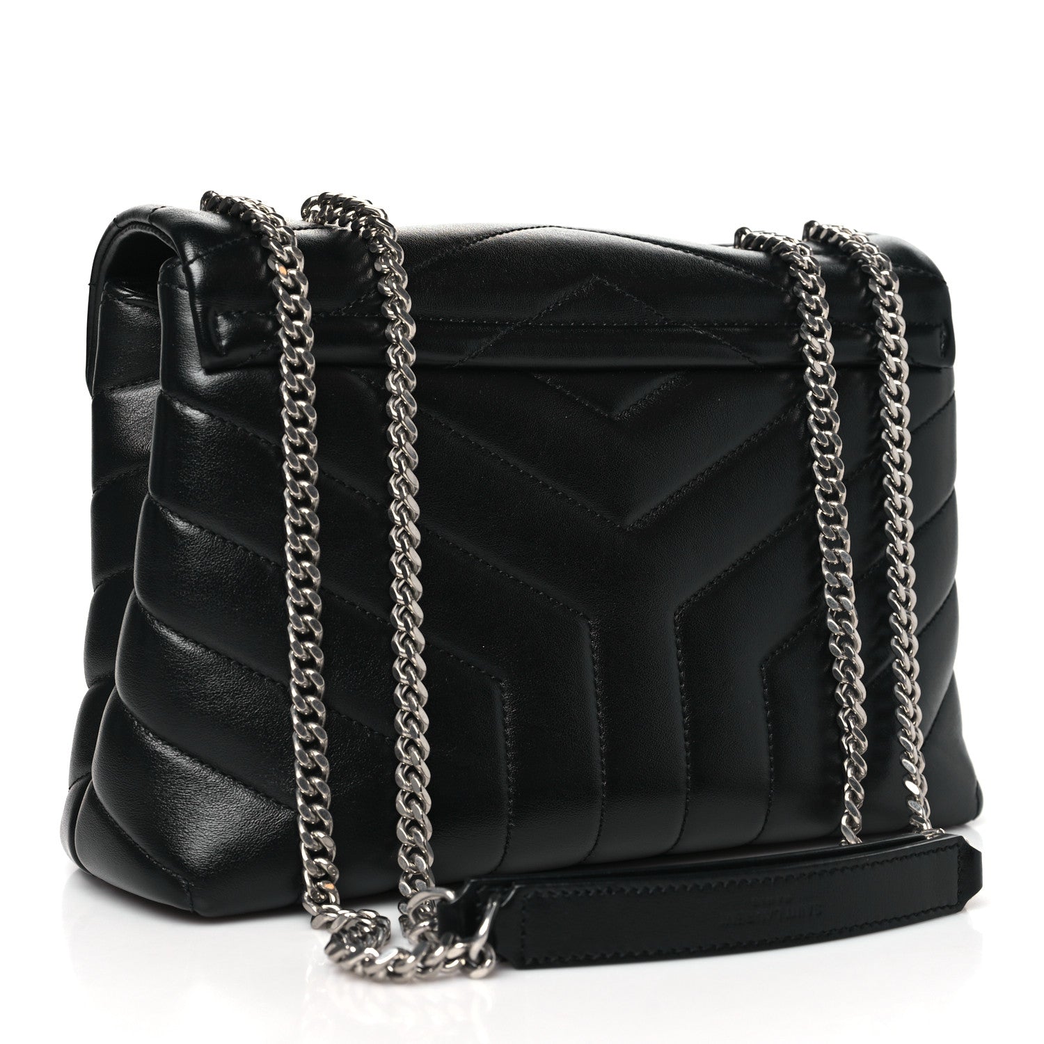 Saint Laurent Calfskin Y Quilted Monogram Small Loulou Chain Satchel Black 3 of 10