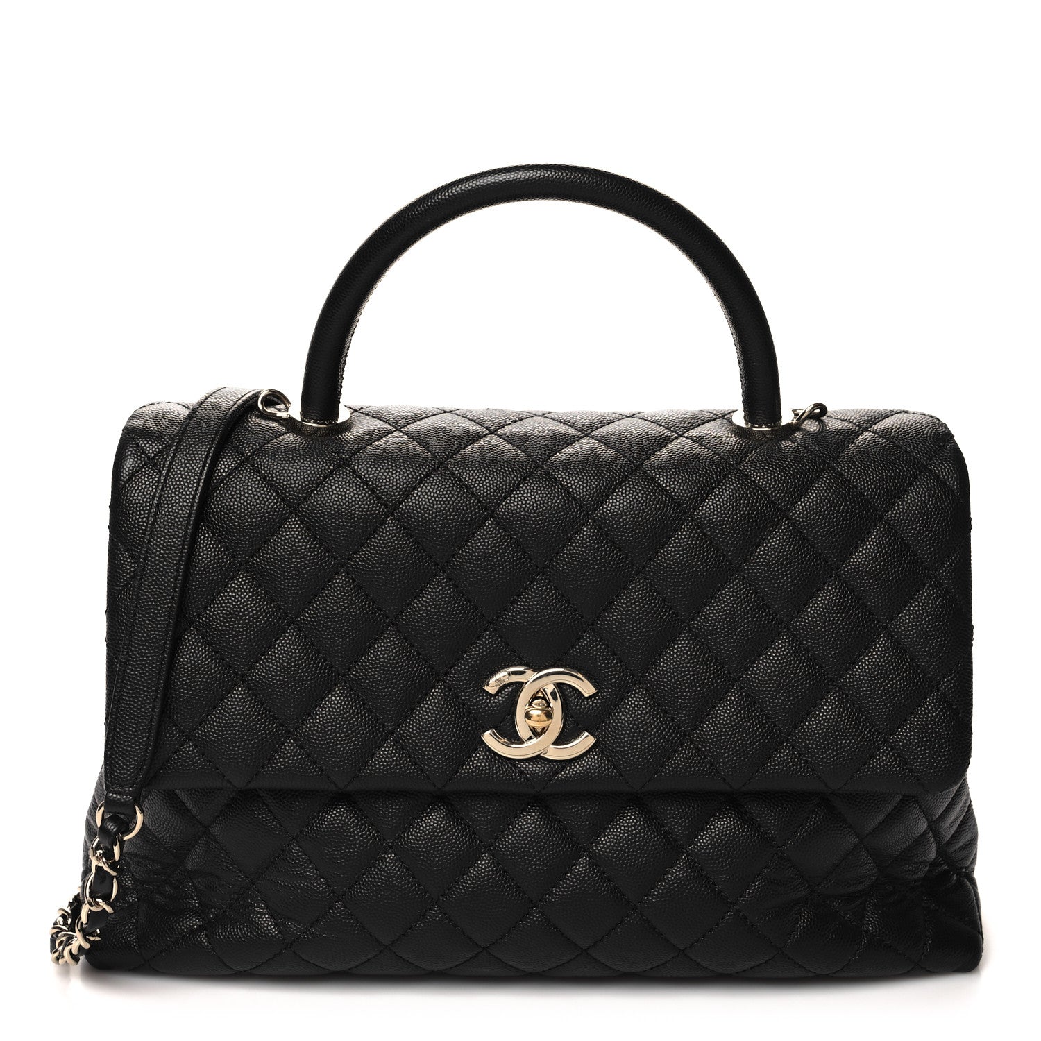 Chanel Caviar Quilted Medium Coco Handle Flap Black 1 of 14