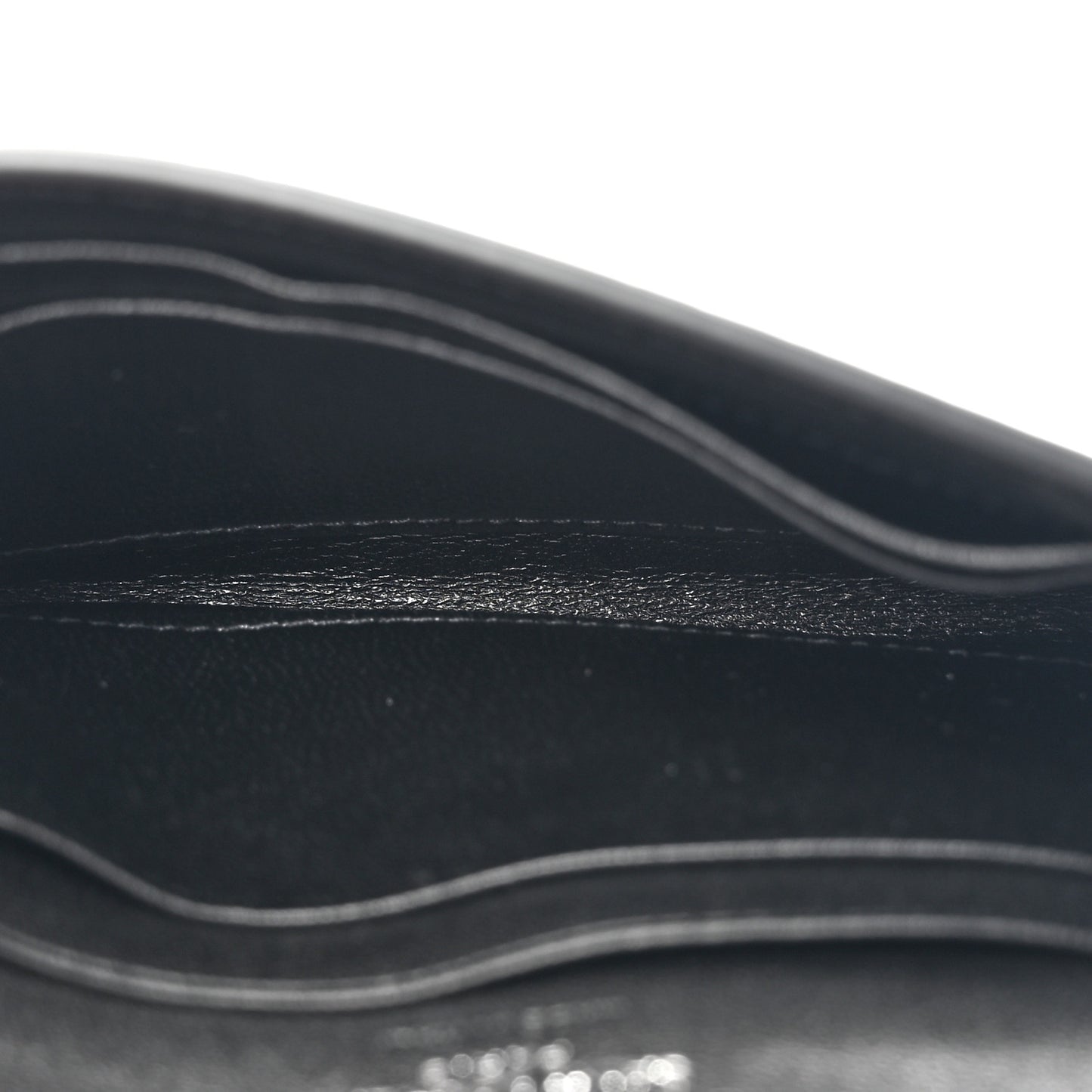 Calfskin Lambskin Snakeskin Embossed Small Monogram Envelope Wallet Black White