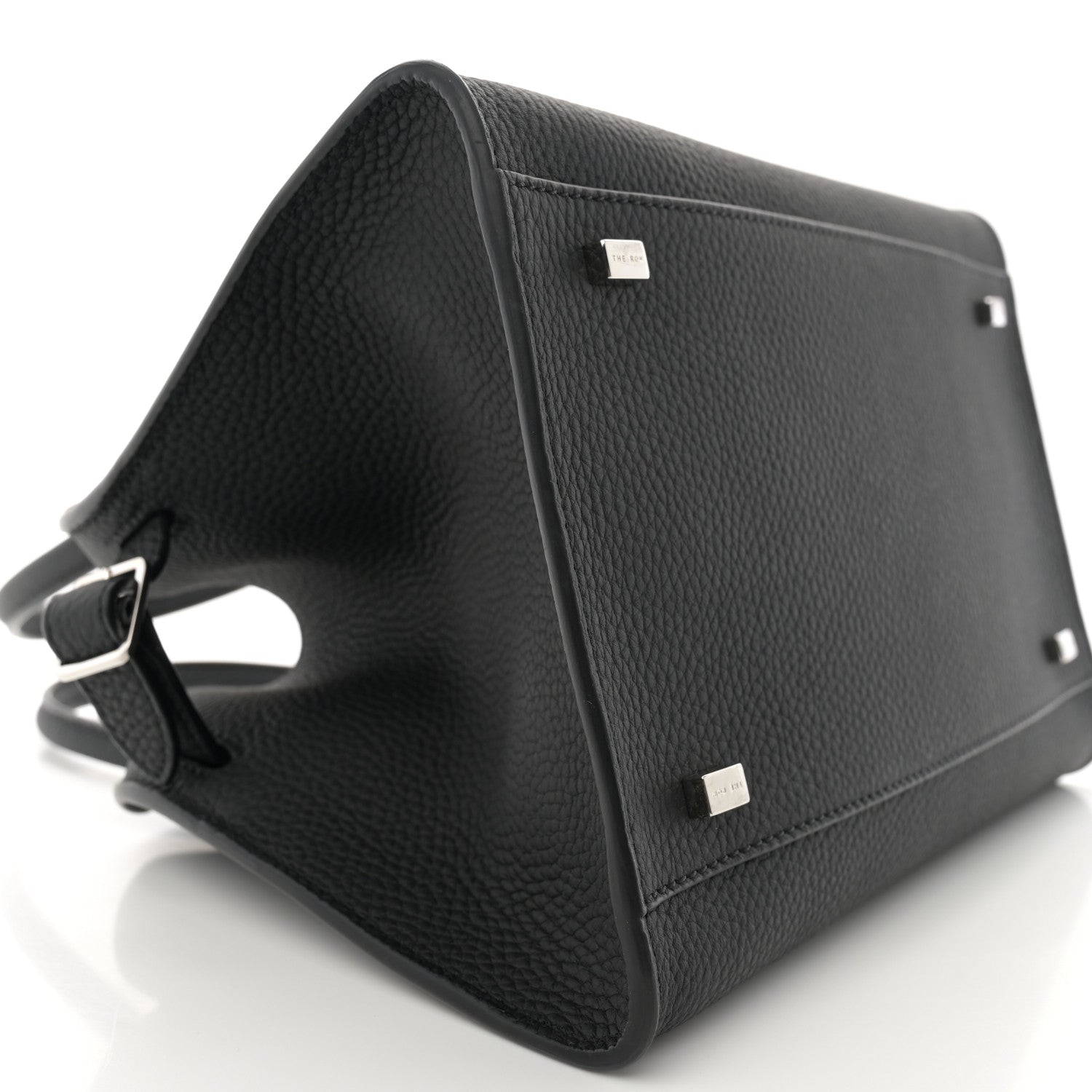 The Row Grained Calfskin Soft Margaux 10 Bag Black 8 of 9