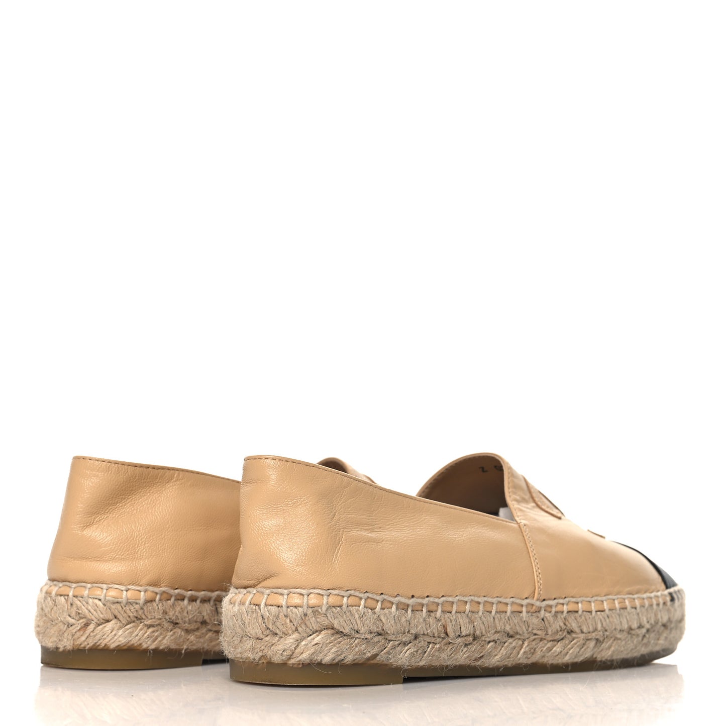 Lambskin CC Espadrilles 37 Beige Black