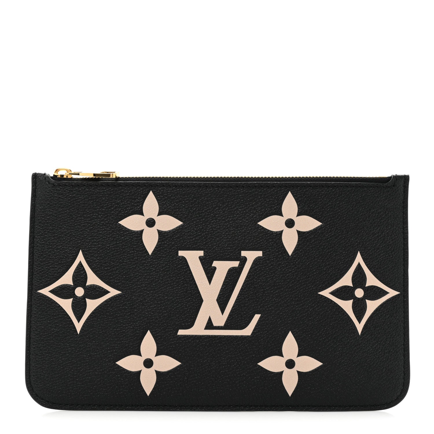 Louis Vuitton Empreinte Monogram Giant Neverfull MM Pochette Black Beige 1 of 8