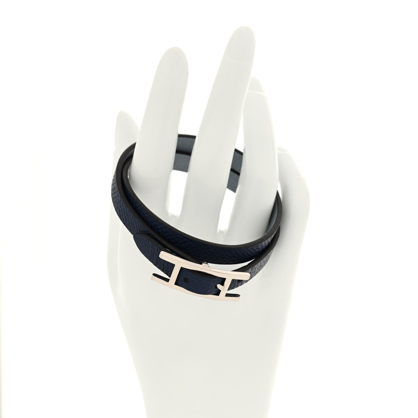 Epsom Swift Behapi Double Tour Bracelet T3 Bleu Lin Bleu Indigo