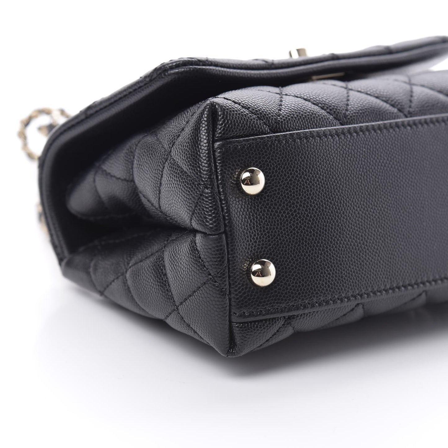 Caviar Quilted Extra Mini Coco Handle Flap Black
