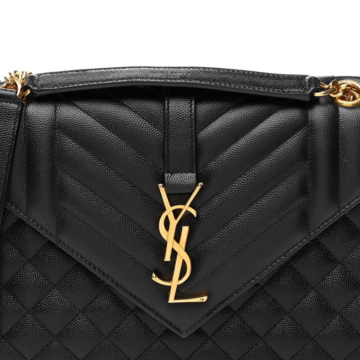 Grain De Poudre Textured Mixed Matelasse Triquilt Medium Monogram Satchel Black