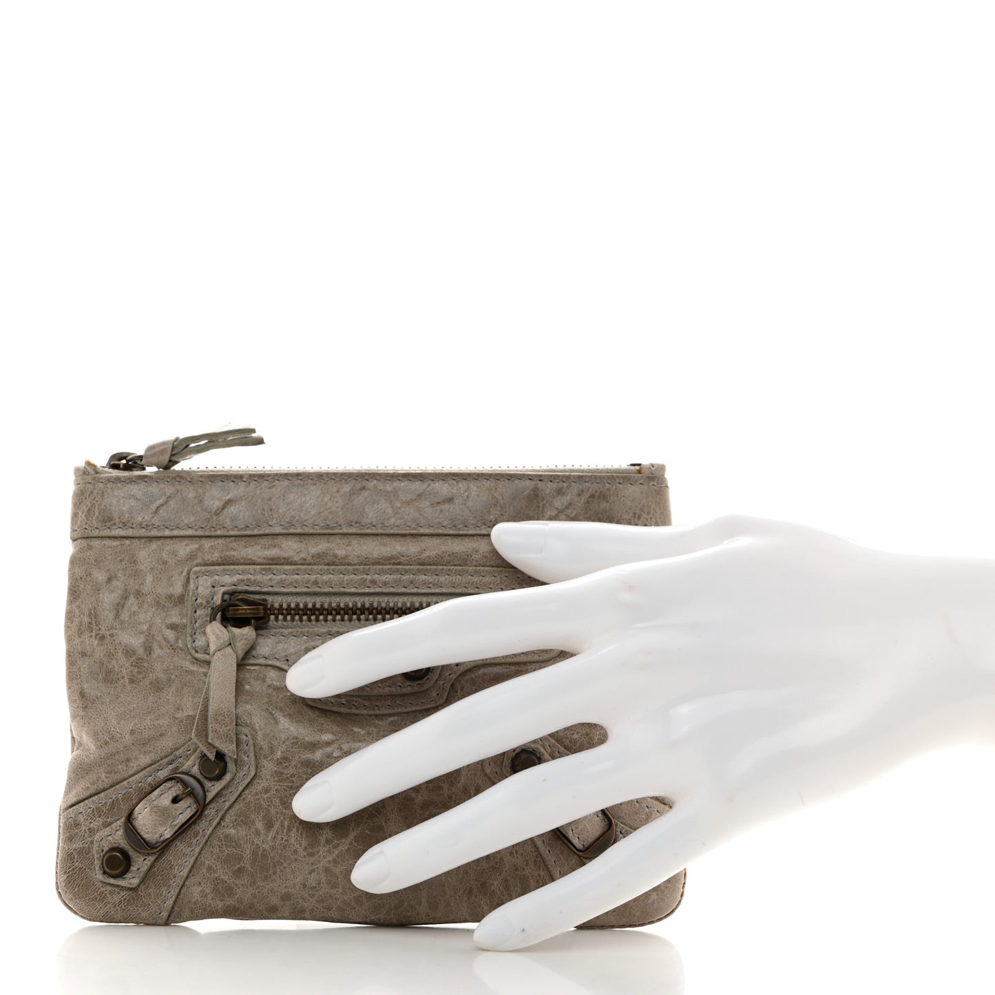 Agneau Classic Hardware M Porte-Monnaie Coin Purse Grey