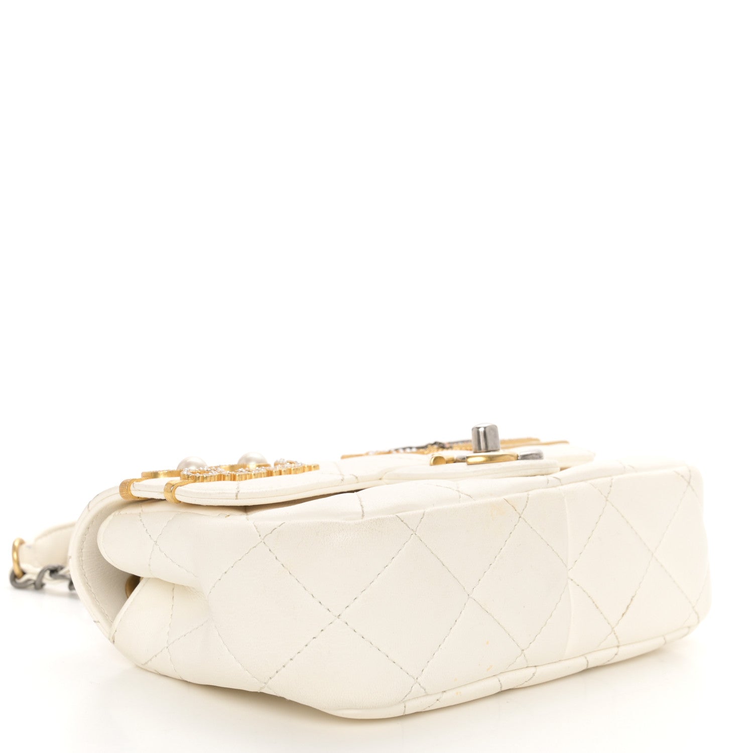 Chanel Lambskin Quilted Mini Coco Clips Flap White 4 of 12