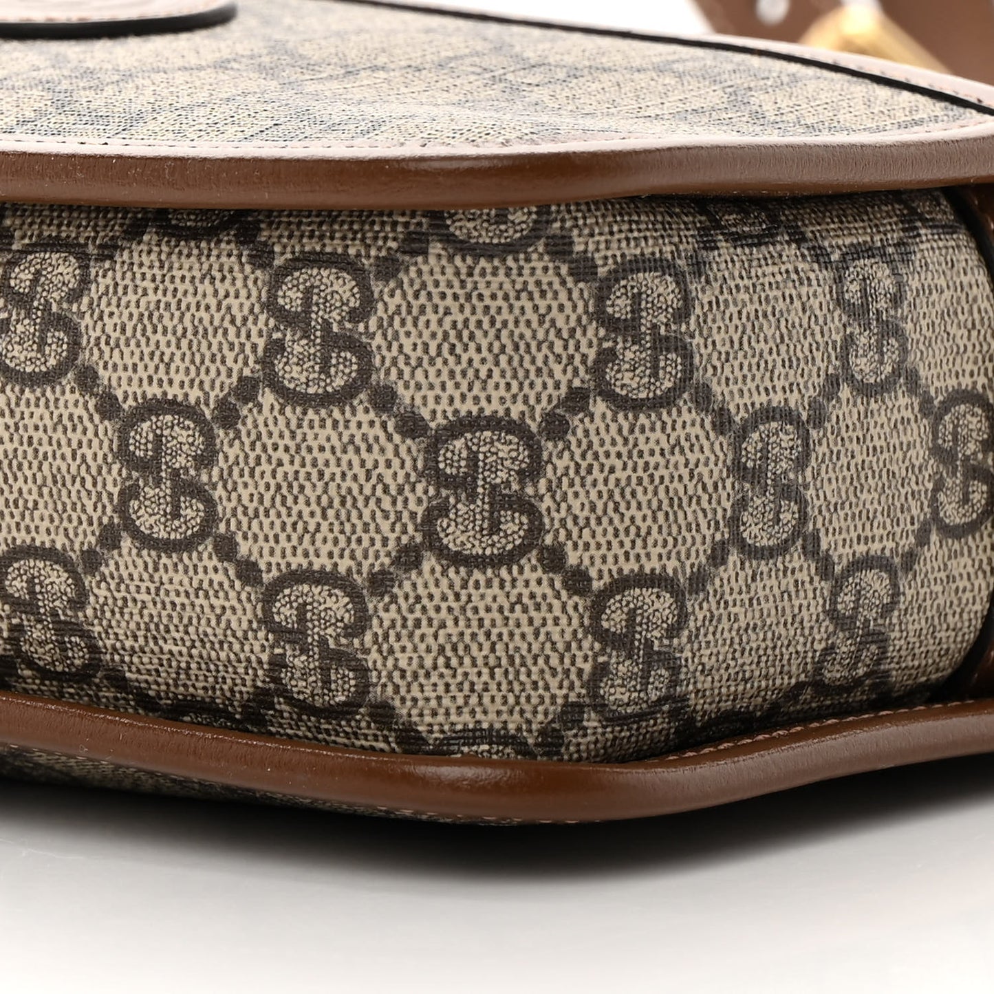 GG Supreme Monogram Azalea Calfskin Mini Retro Interlocking G Shoulder Bag Beige Ebony Brown Sugar