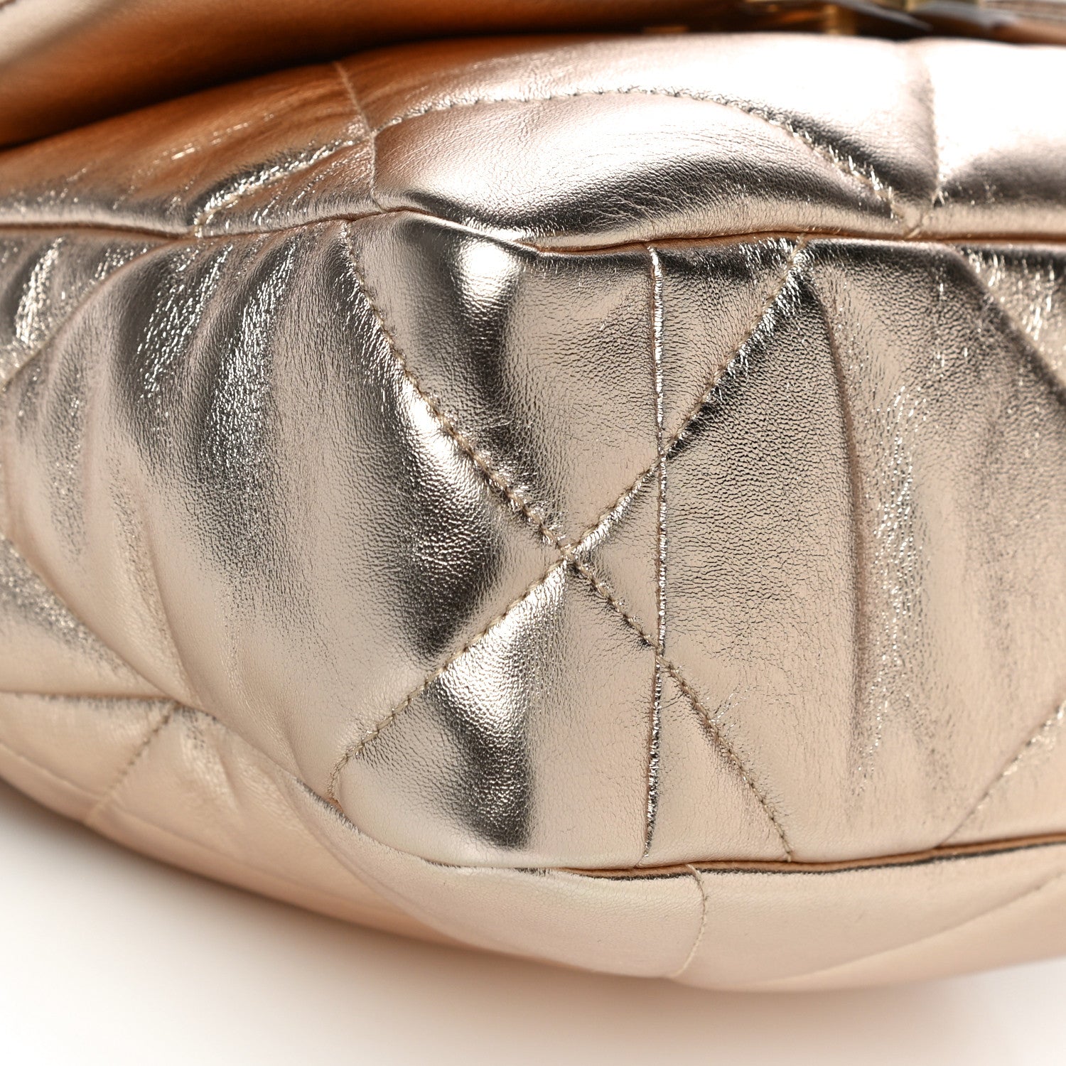 Chanel Metallic Lambskin Quilted Medium Chanel 19 Flap Gold 5 of 10