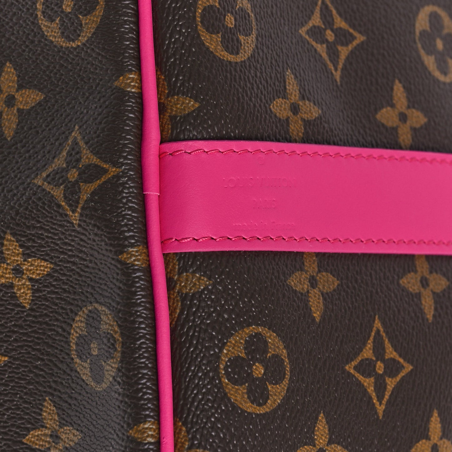 Monogram Macassar Keepall Bandouliere 50 Fuchsia