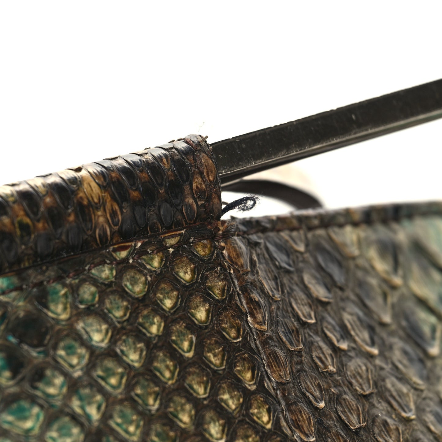 Snakeskin Degrade Gancio Top Handle Tote Blue Multicolor