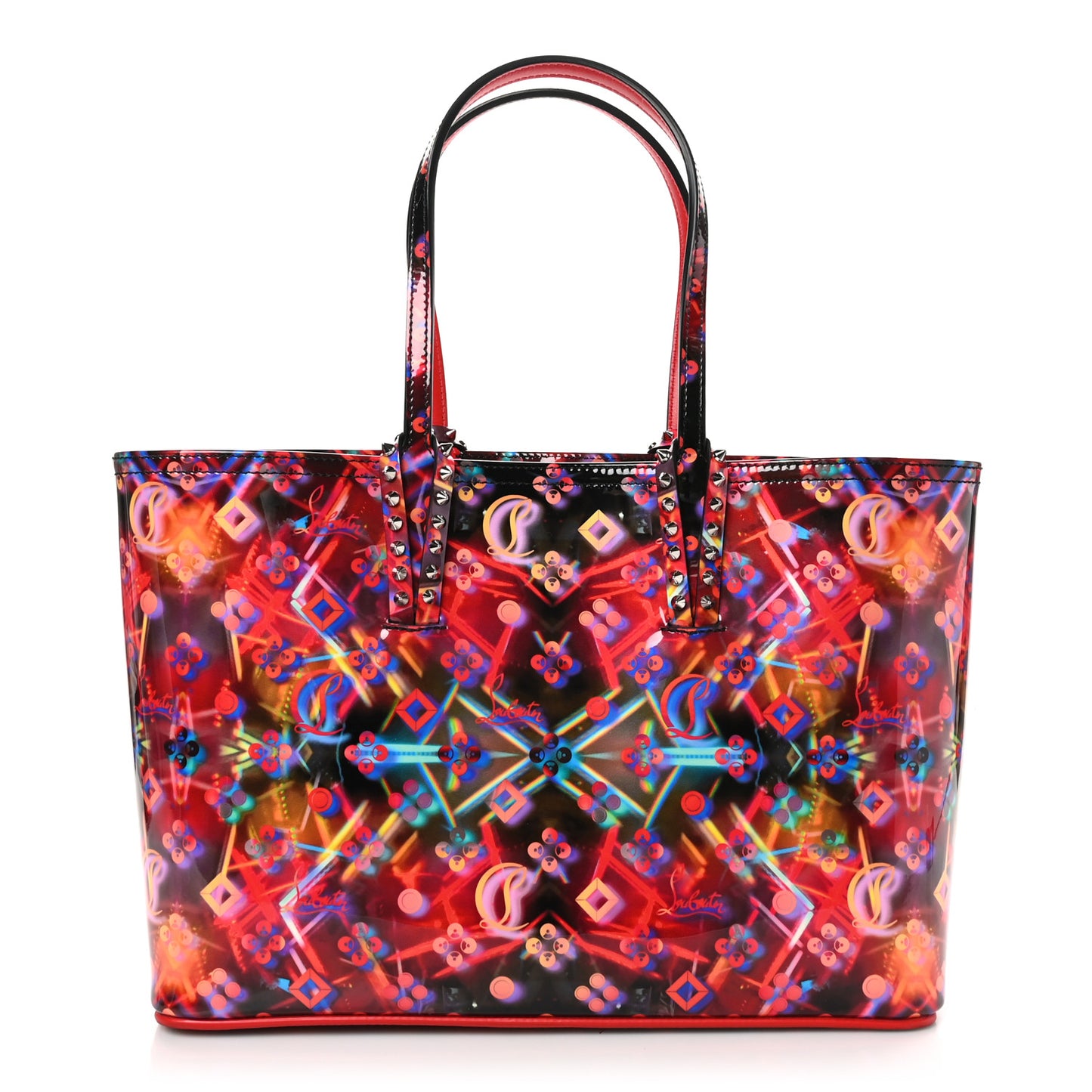 Patent Calfskin Small Discolaser Cabata Tote Multicolor