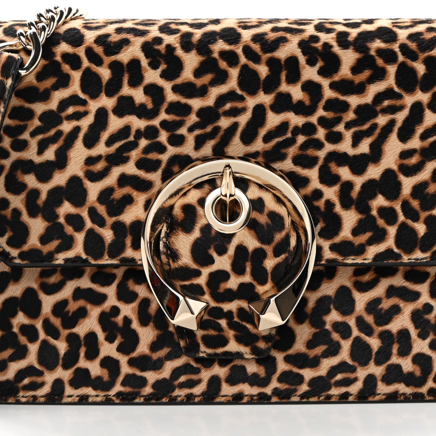 Pony Hair Leopard Print Madeline Shoulder Bag Natural Mix