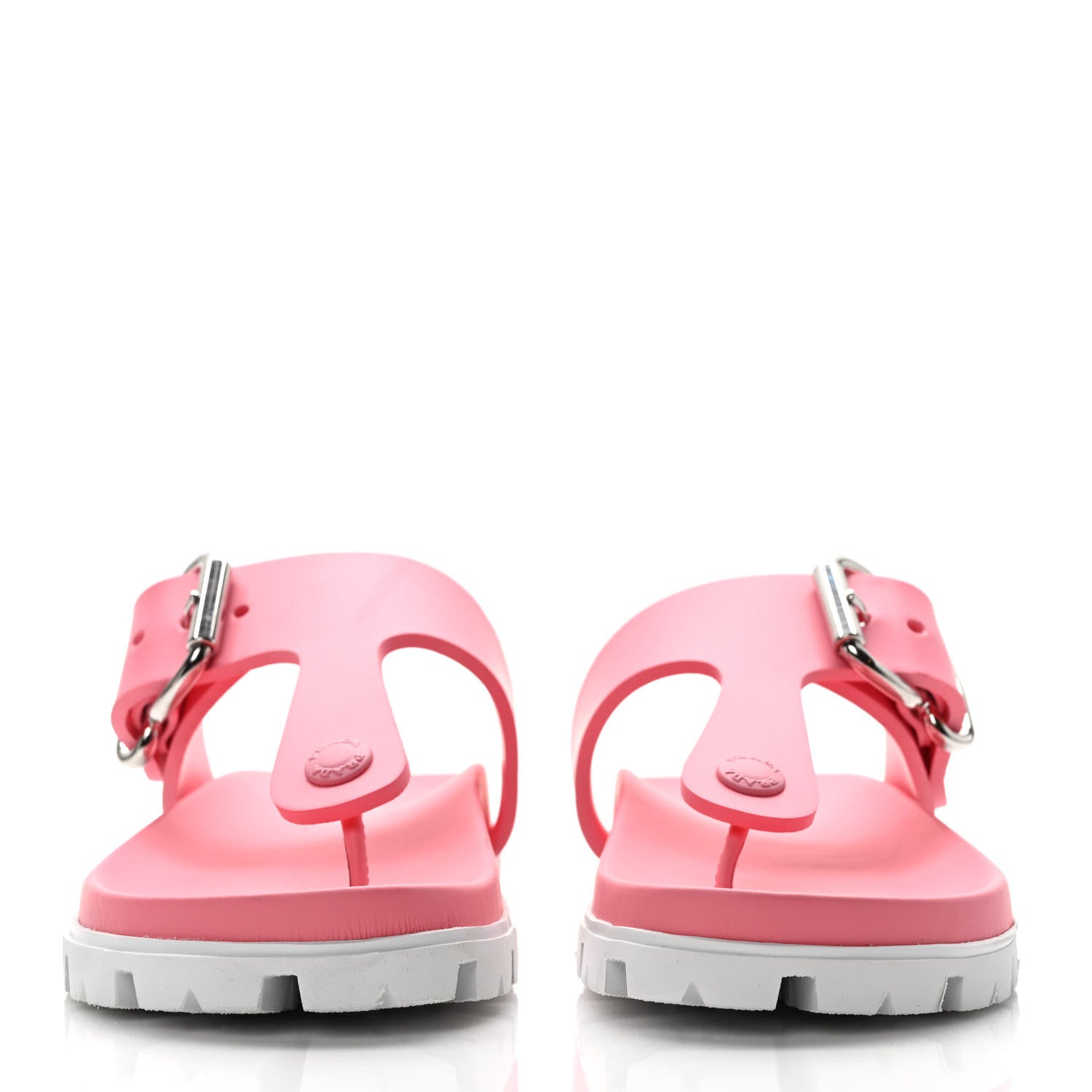 Prada EVA Rubber Buckled Lug Sole 20mm Thong Sandals 36 Begonia 2 of 9