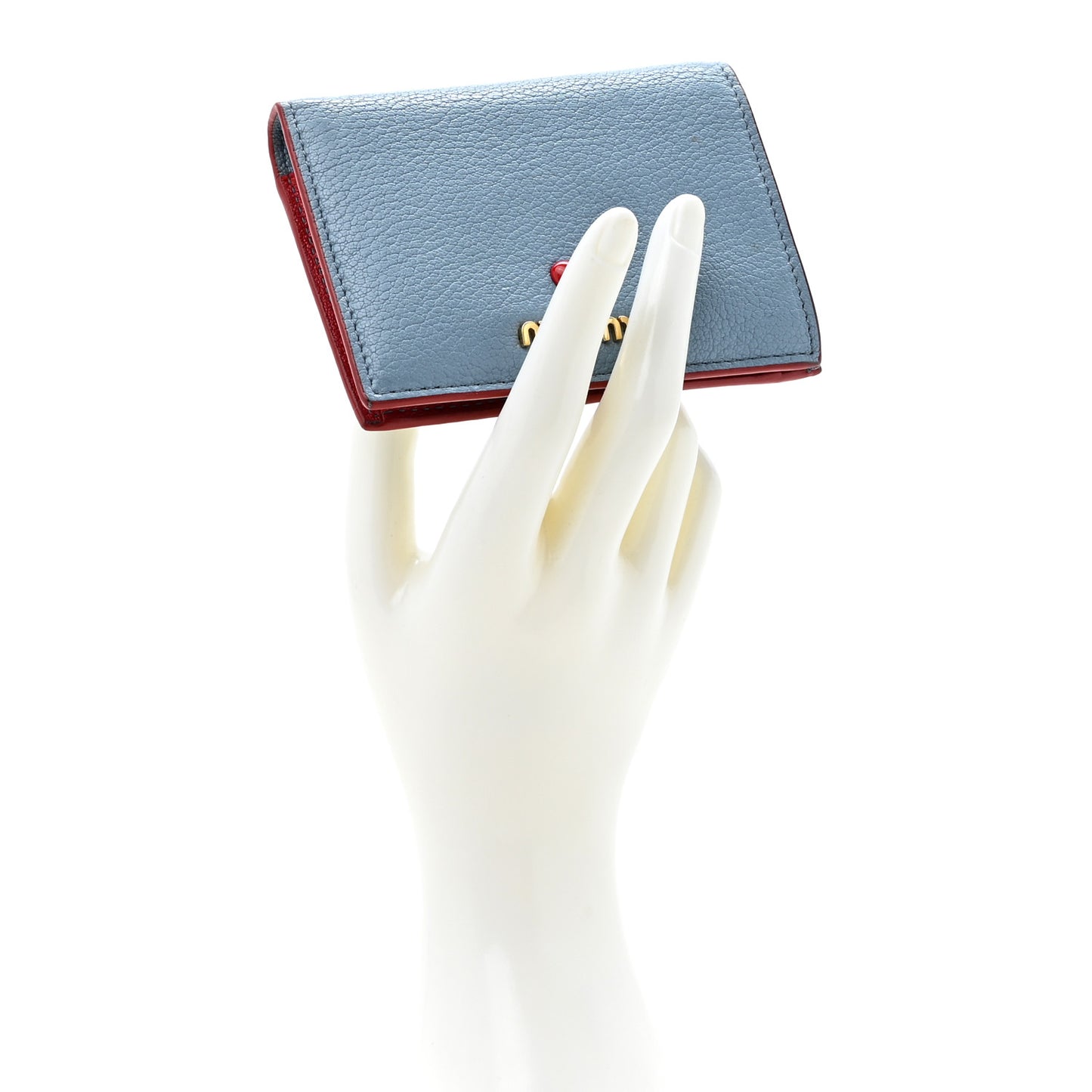 Goatskin Madras Love Wallet Blue Red