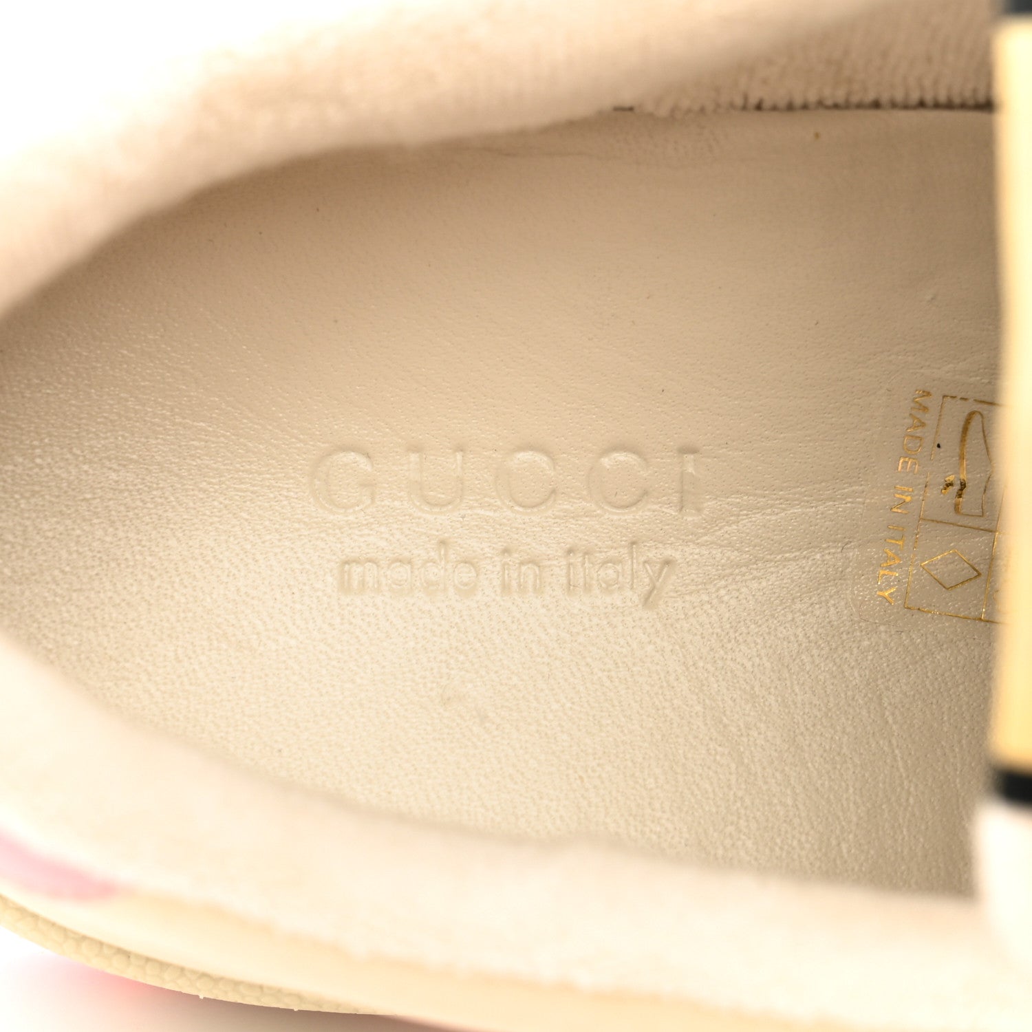 Gucci Calfskin GG Supreme Crystals Web Screener Sneakers 37.5 Beige Ebony Wild Rose 8 of 9