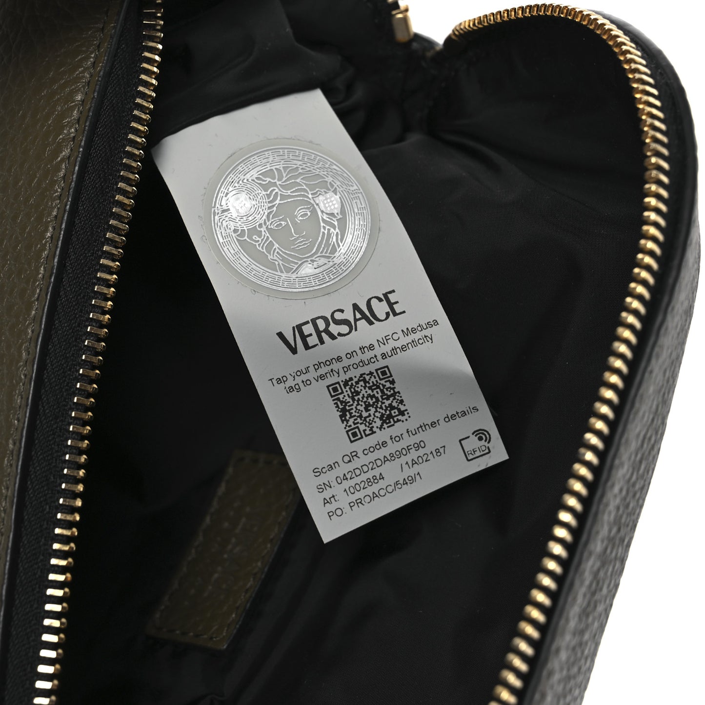 Grained Calfskin Vanitas Medea Belt Bag Olive Green