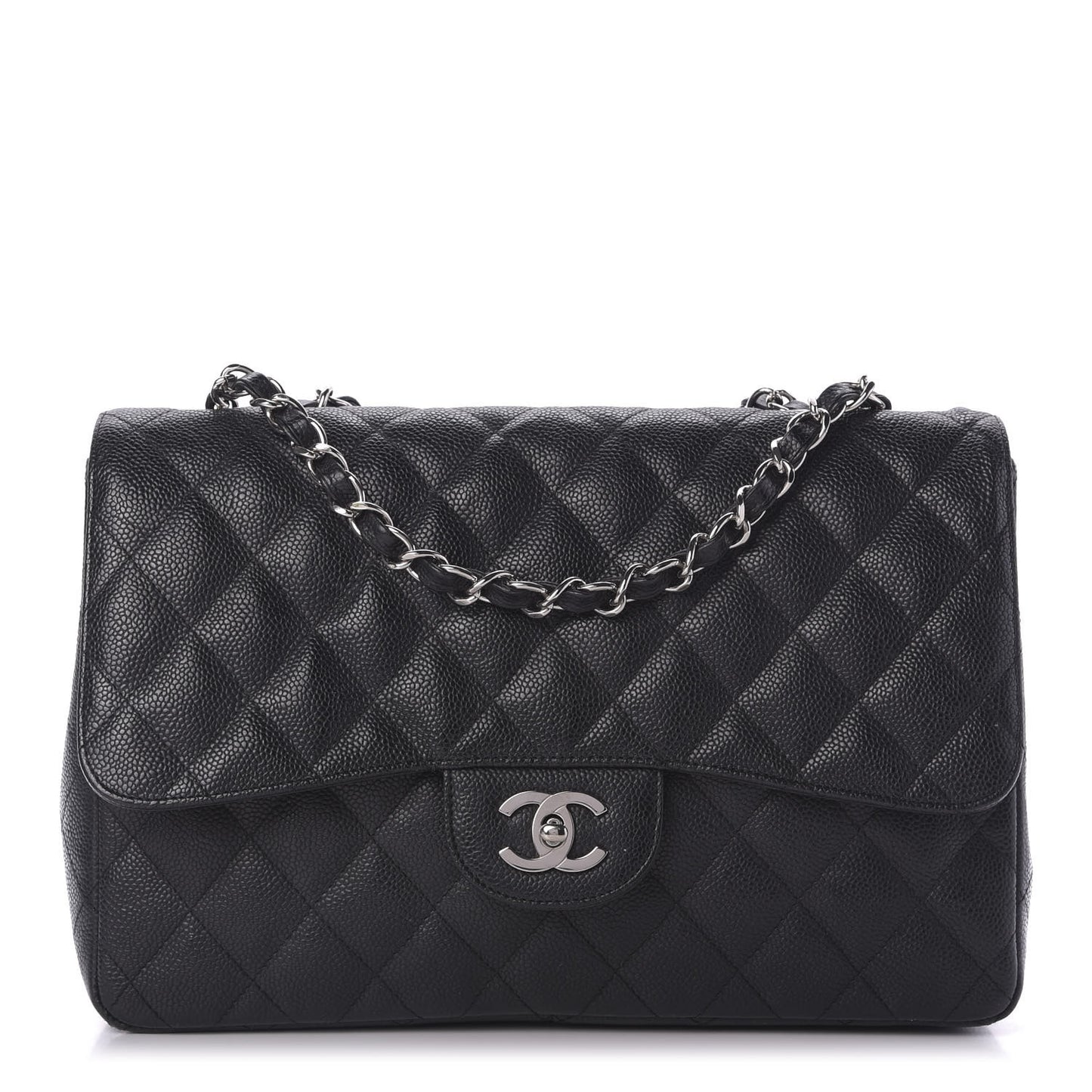 Caviar Quilted Jumbo Single Flap Black