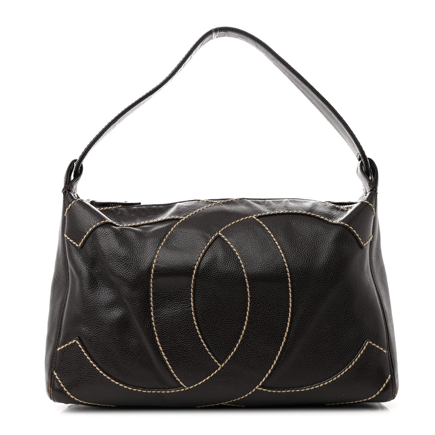 Caviar CC Stitched Medium Hobo Brown