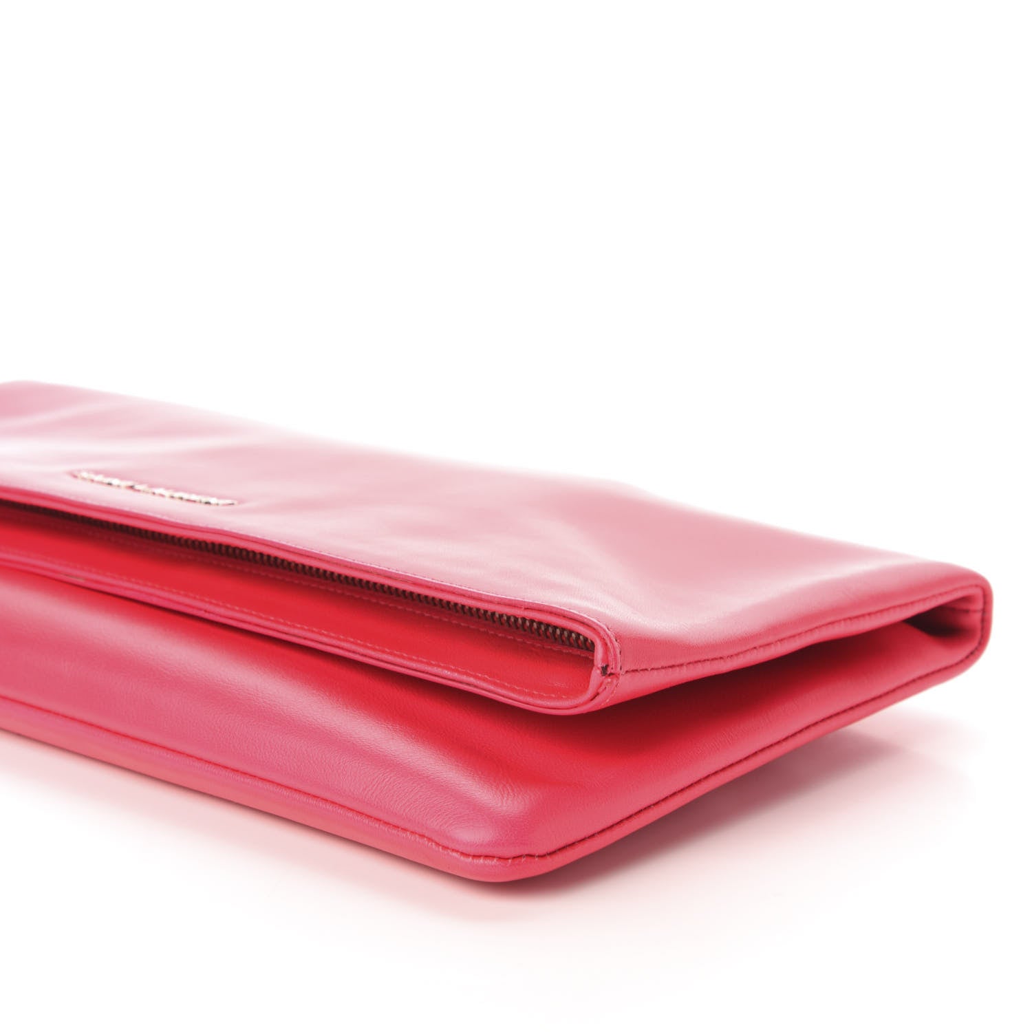 Saint Laurent Smooth Calfskin Letters Fold-Over Clutch Fuchsia 9 of 10