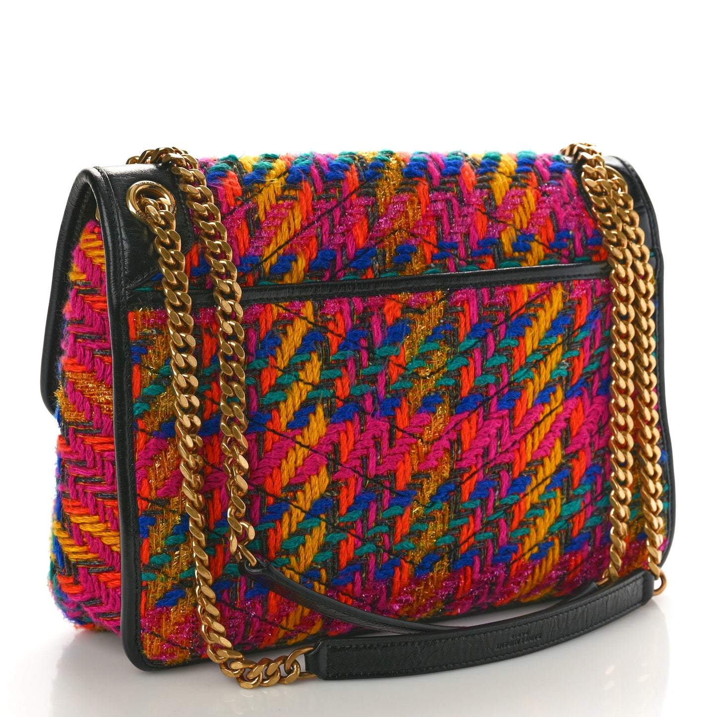 Tweed Calfskin Matelasse Monogram Medium Niki Chain Satchel Multicolor