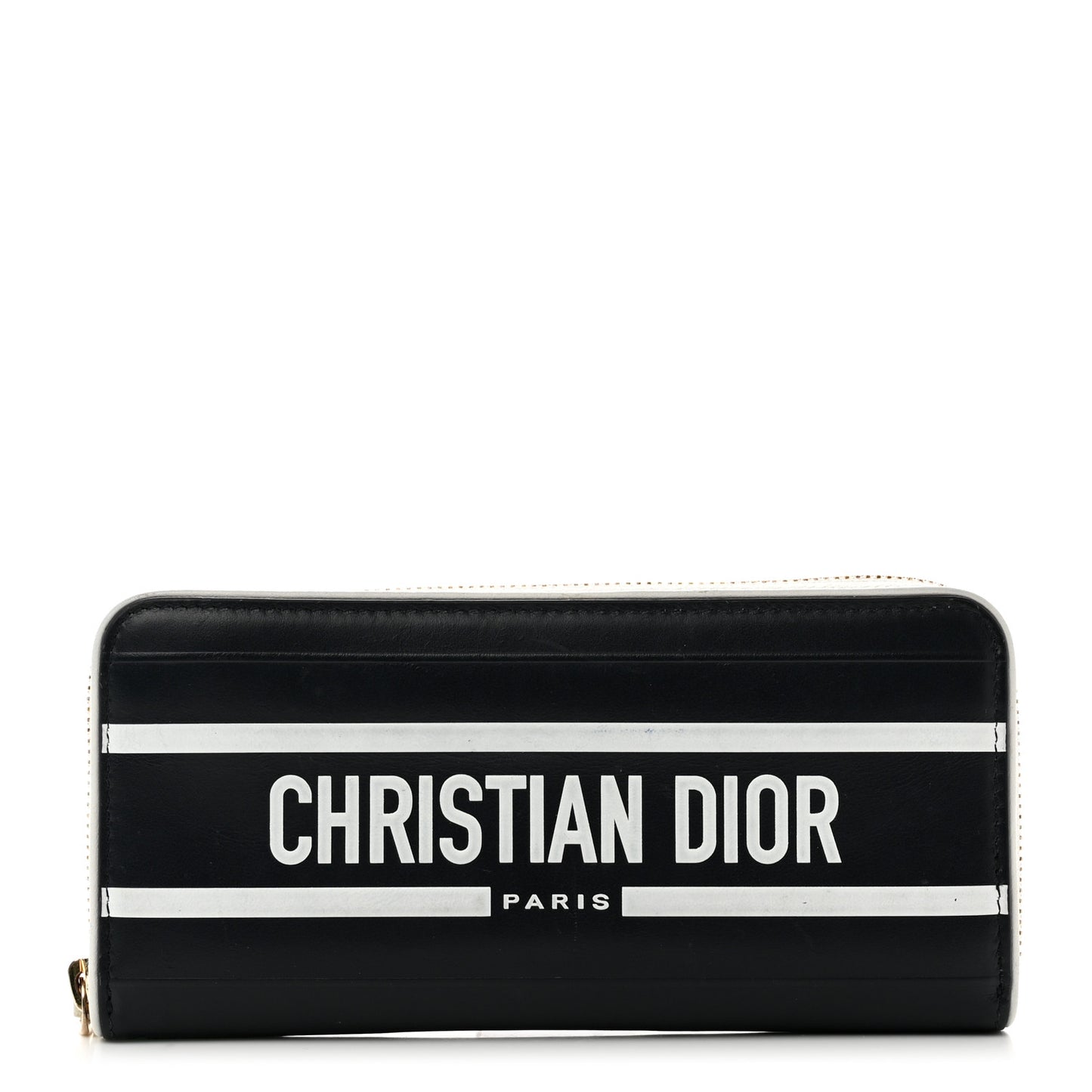 Calfskin Vibe Zip Wallet Blue White