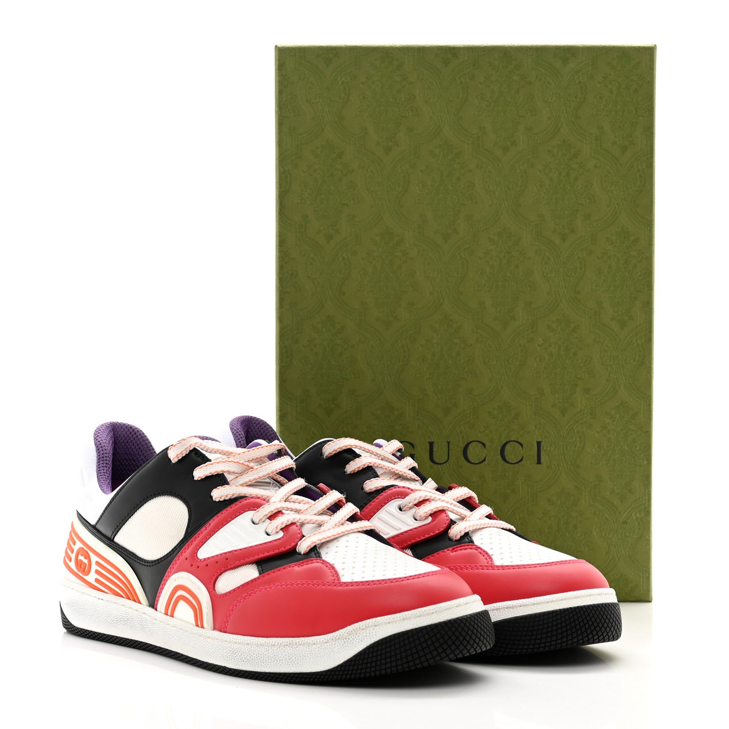 Demetra Mens Basket Low Top Sneakers 10 Deep Coral Great White Black