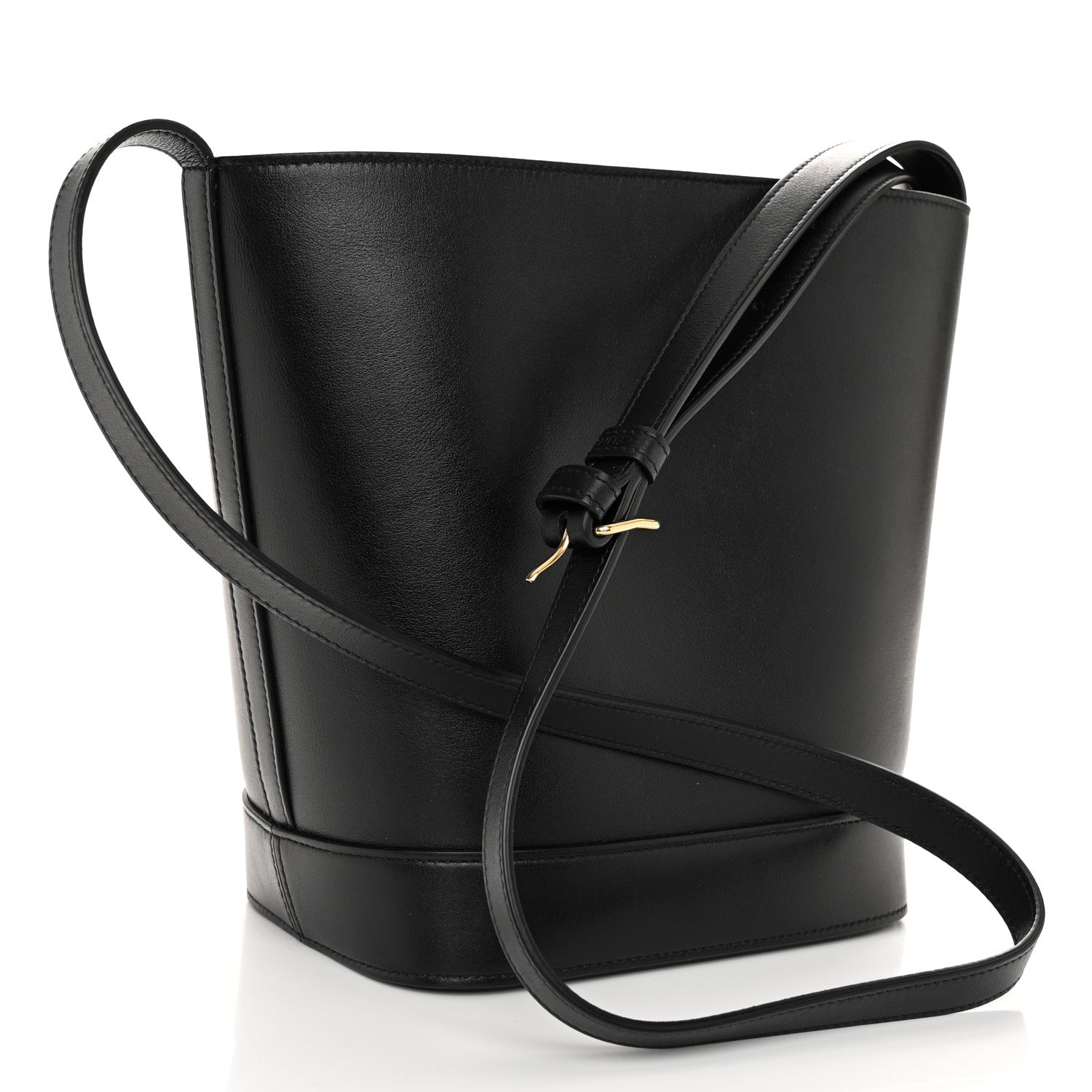 Celine Smooth Calfskin Small Cuir Triomphe Bucket Bag Black 3 of 10