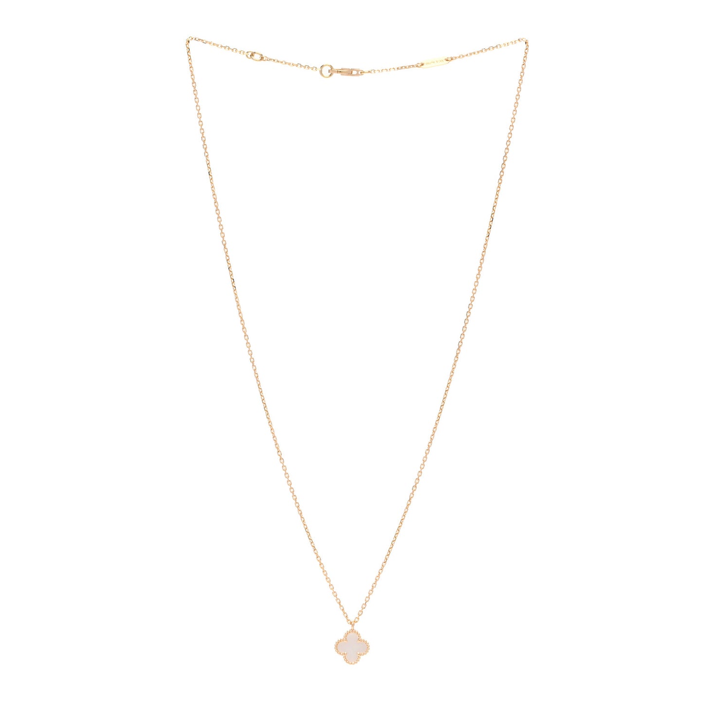 18K Yellow Gold Mother of Pearl Sweet Alhambra Pendant Necklace