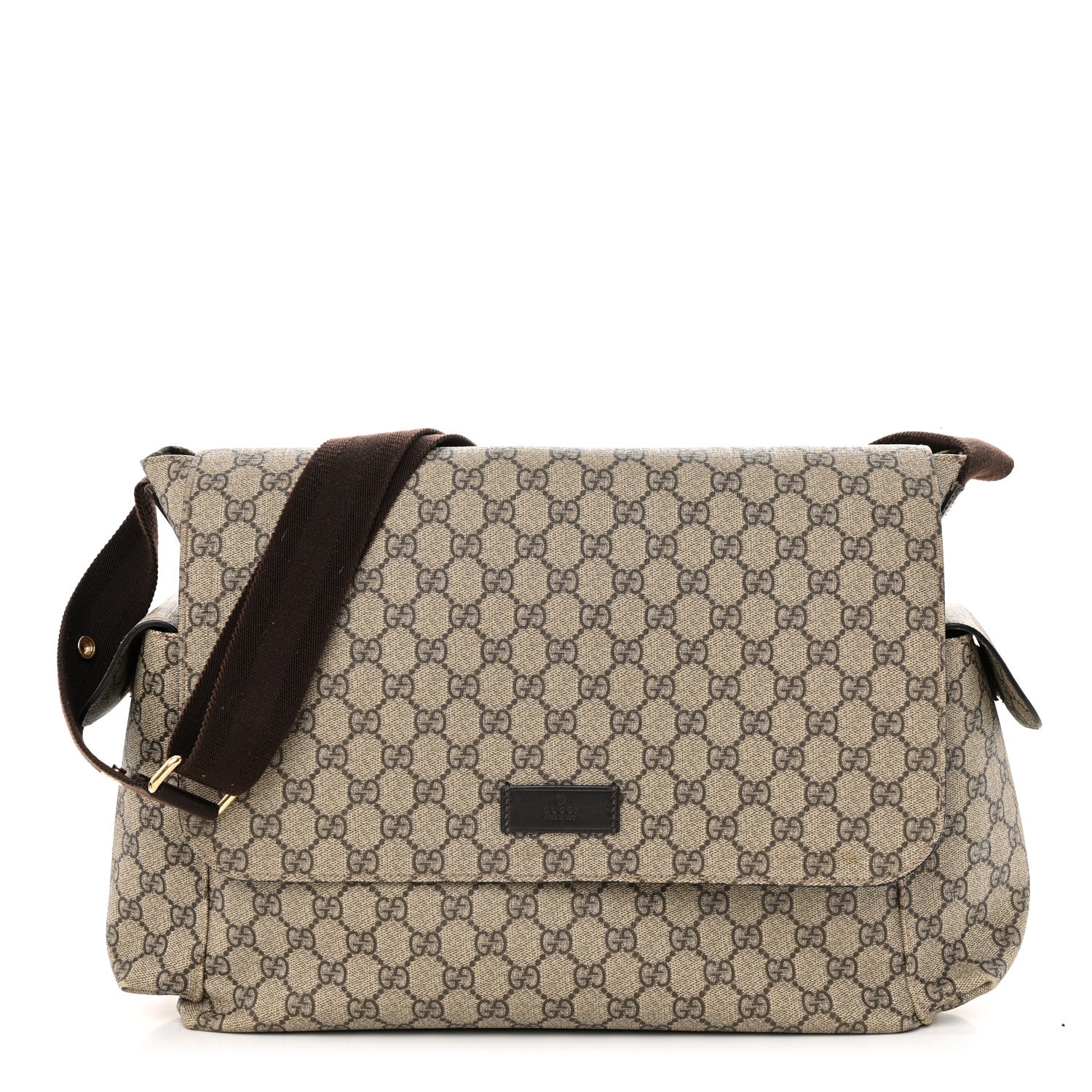 Gucci GG Plus Monogram Messenger Diaper Bag Dark Brown 3 of 14