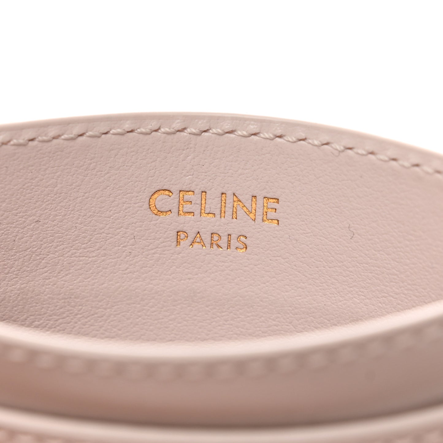 Shiny Calfskin Triomphe Cuir Card Holder Poudre