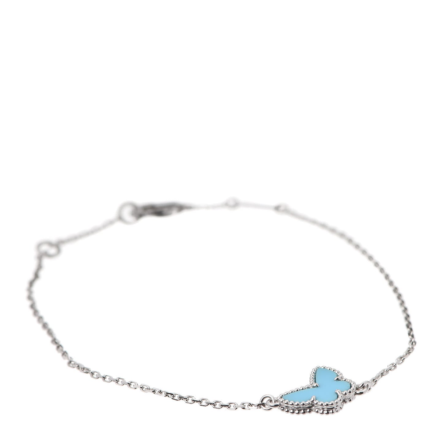 18K White Gold Turquoise Sweet Alhambra Butterfly Bracelet