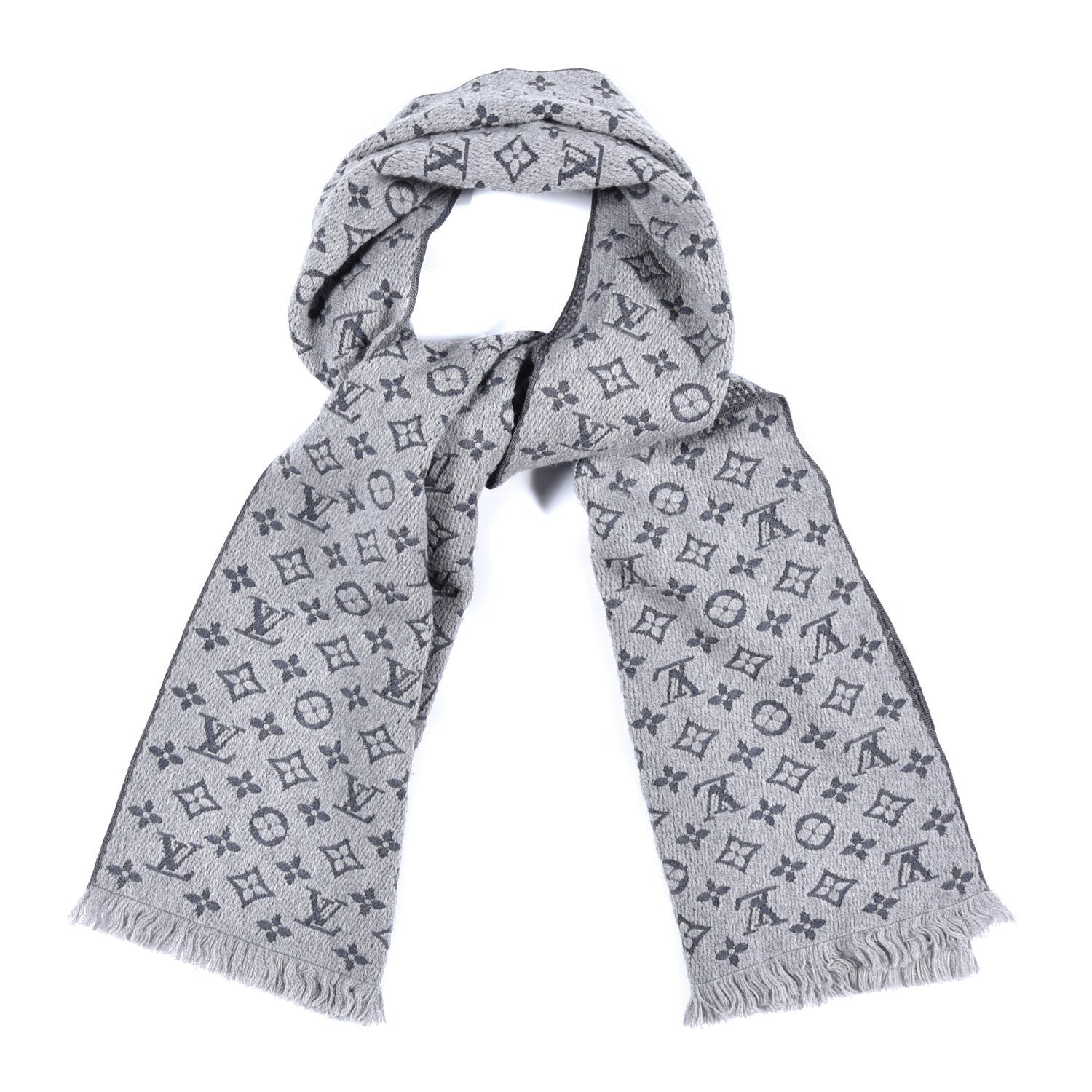 Louis Vuitton Wool Monogram Classic Scarf Grey 1 of 4