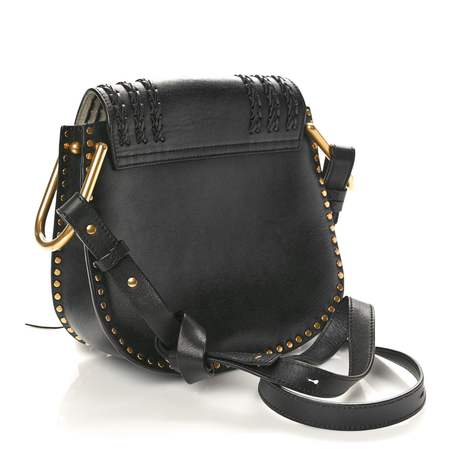 Calfskin Braided Small Hudson Shoulder Bag Black