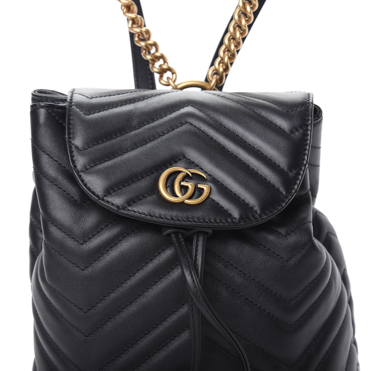 Calfskin Matelasse GG Marmont Flap Backpack Black