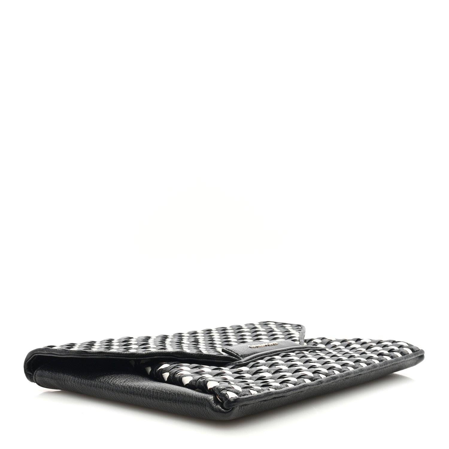Givenchy Woven Sugar Goatskin Medium Antigona Envelope Clutch Black White 4 of 7