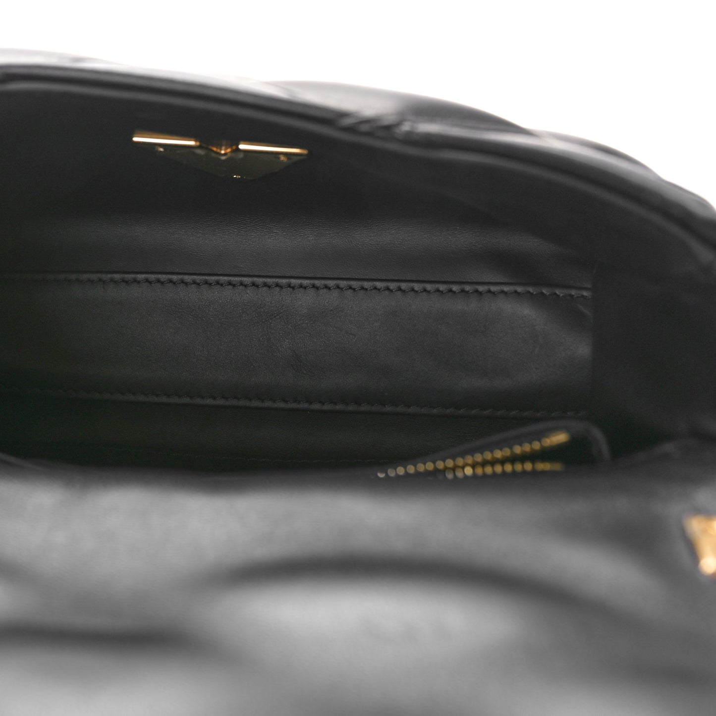 Lambskin Malletage Top Handle GO-14 MM Bleu Marine