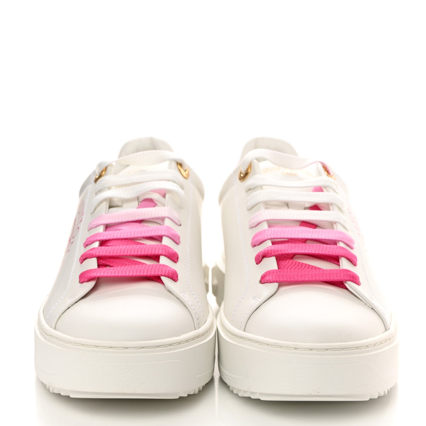 Monogram Time Out Sneakers 38 White Pink