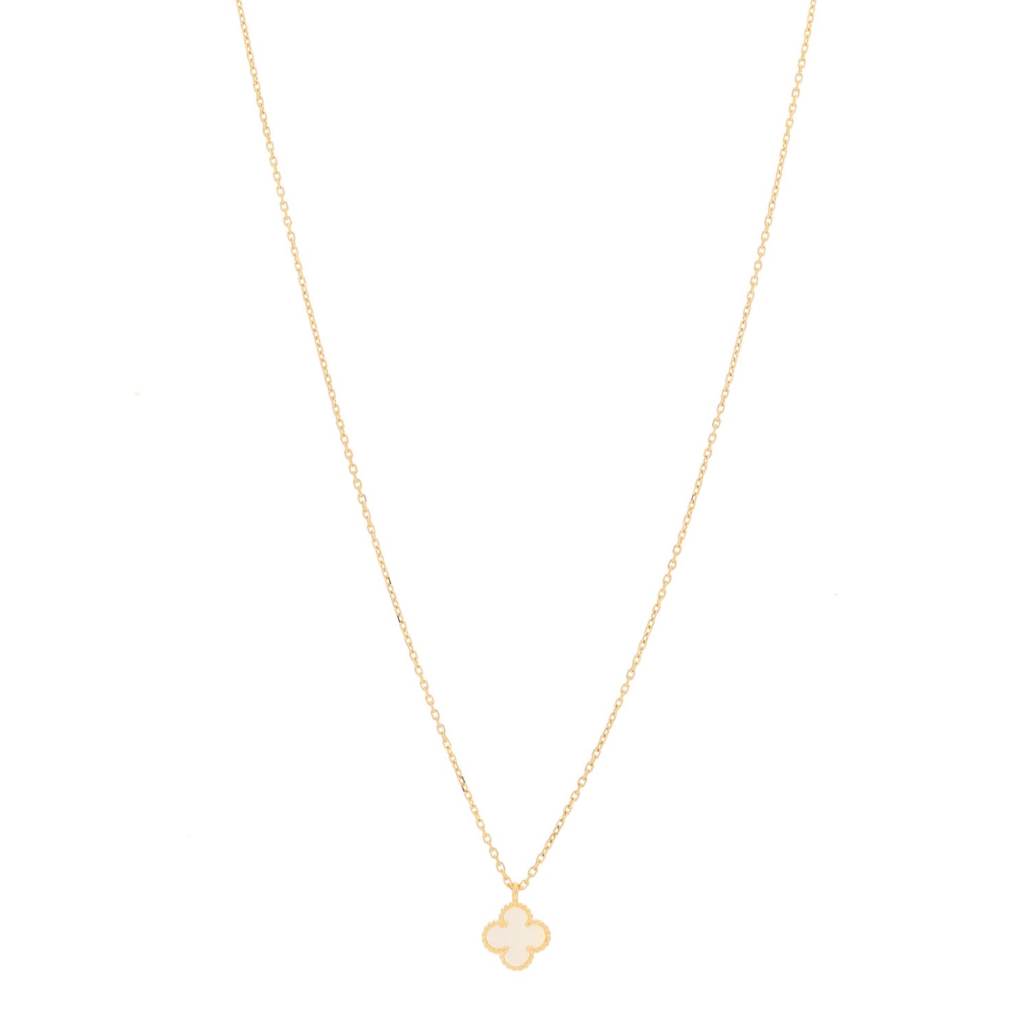 18K Yellow Gold Mother of Pearl Sweet Alhambra Pendant Necklace