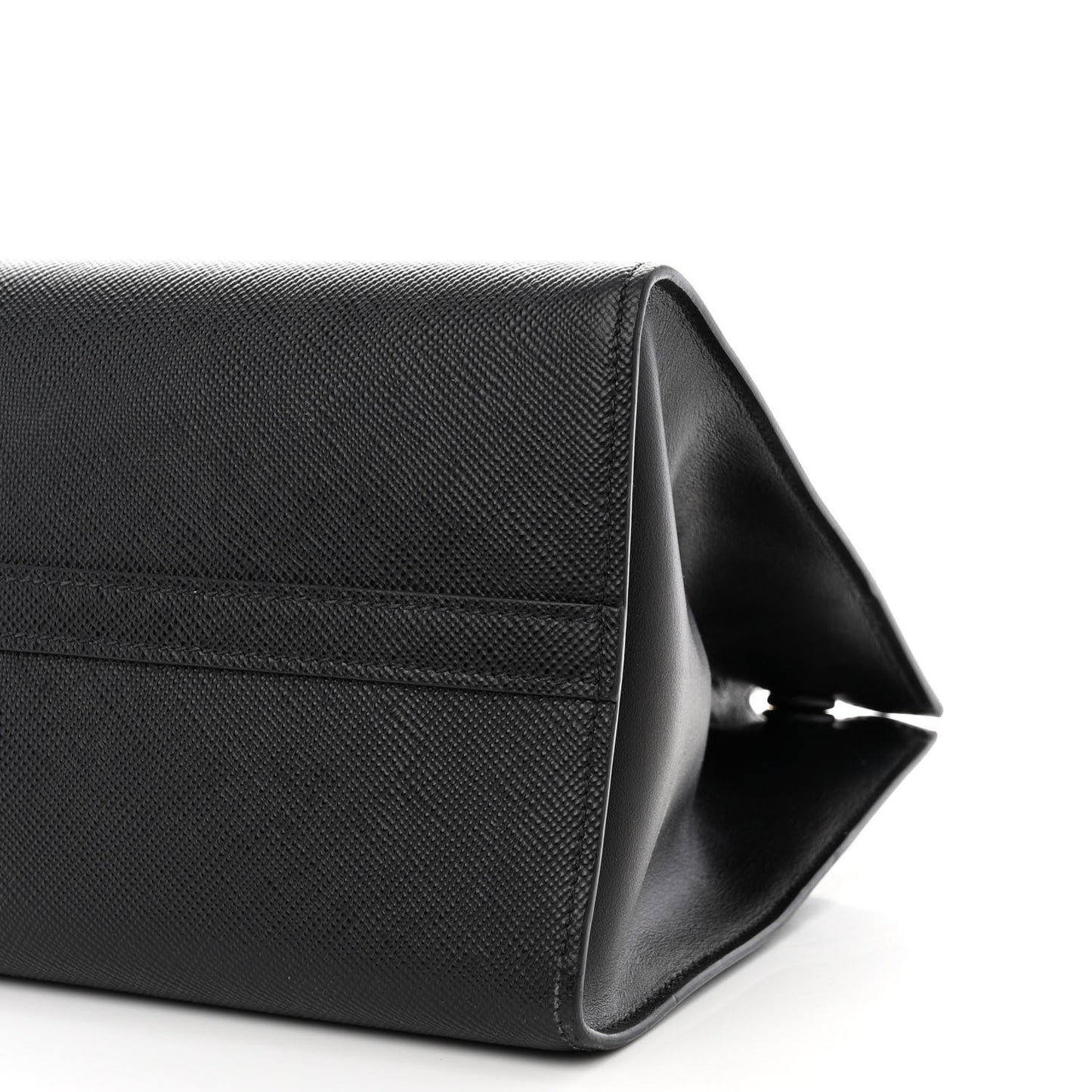 Saffiano Cuir Calfskin Medium Monochrome Top Handle Tote Black