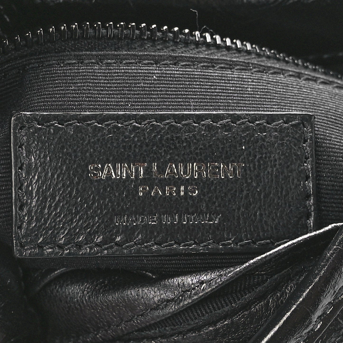Crinkled Calfskin Matelasse Monogram Niki Chain Wallet Black